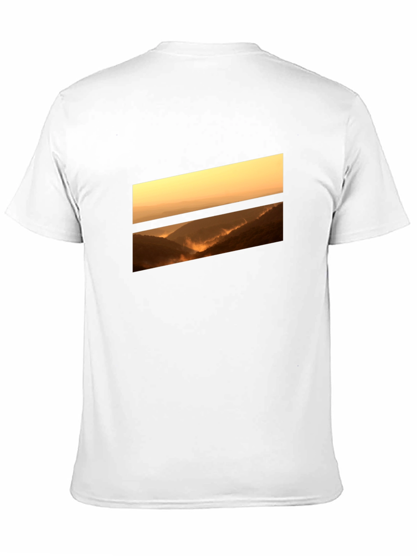 Sunset Vista Graphic Tee - Black Cotton Comfort
