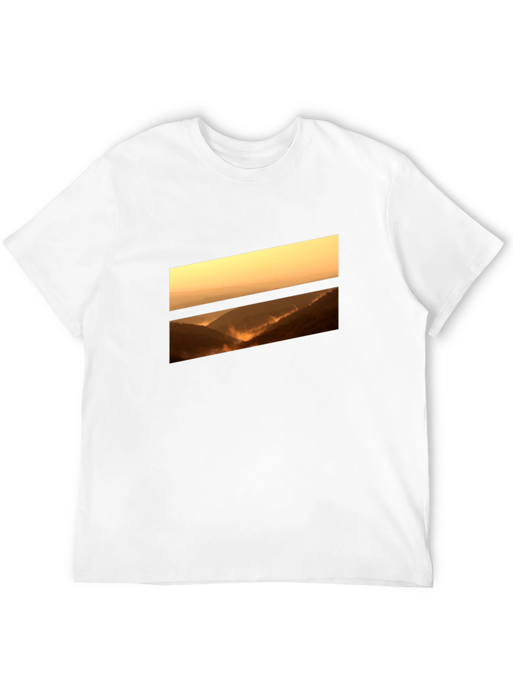 Sunset Vista Graphic Tee - Black Cotton Comfort