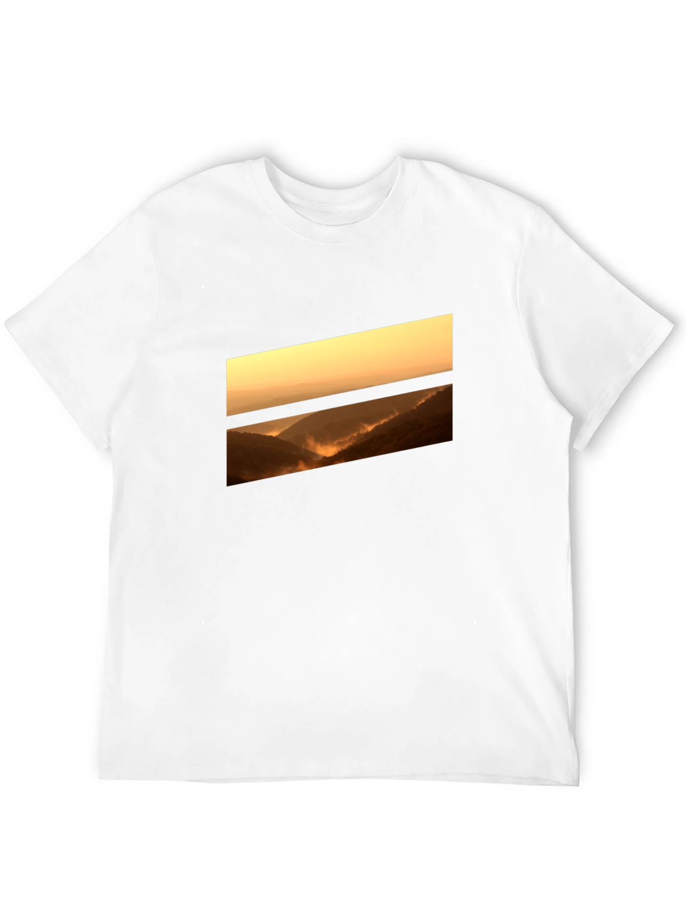 Sunset Vista Graphic Tee - Black Cotton Comfort