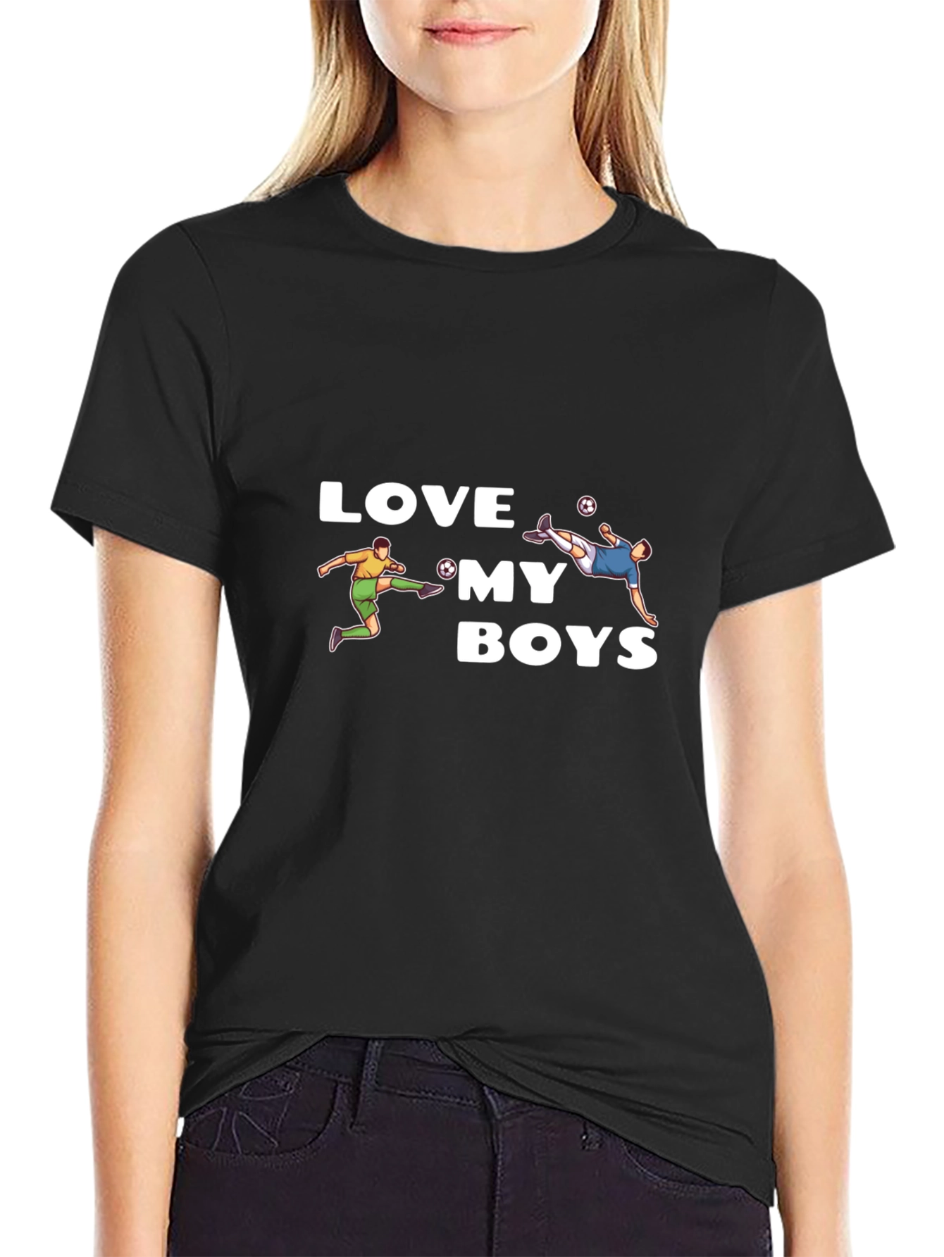 Love My Boys Soccer Graphic Tee - Soft Cotton Blend