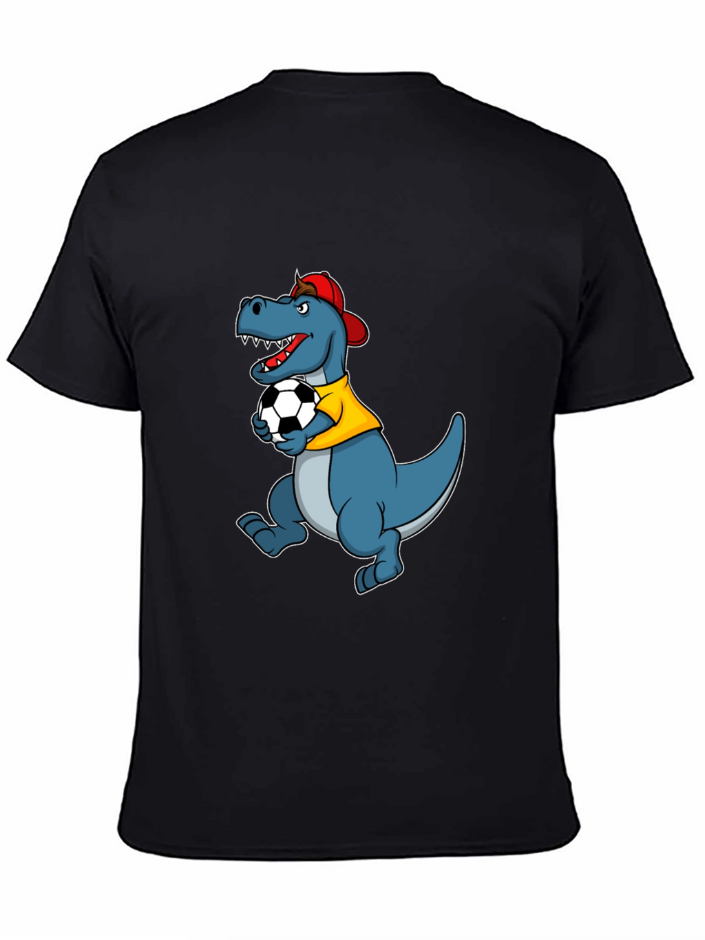 Dino Soccer T-Shirt - Black Cotton Tee