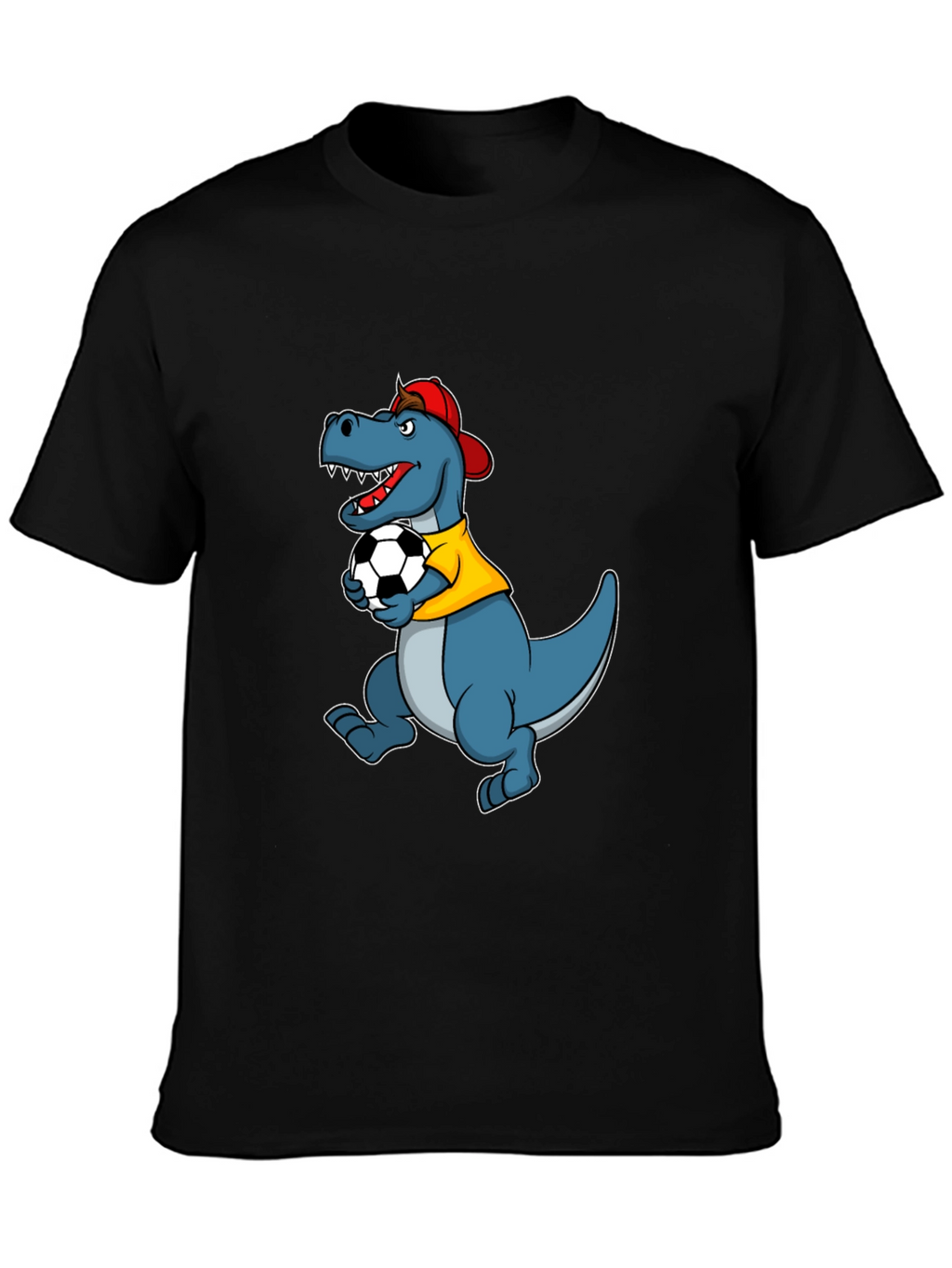 Dino Soccer T-Shirt - Black Cotton Tee