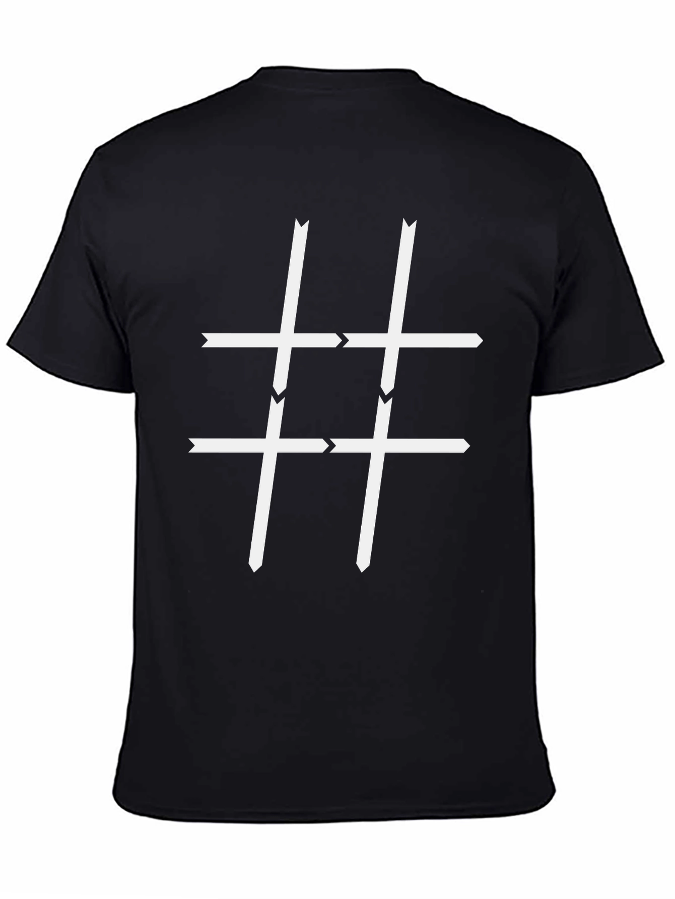 Arrow Hashtag Graphic Tee - Black Cotton Casual