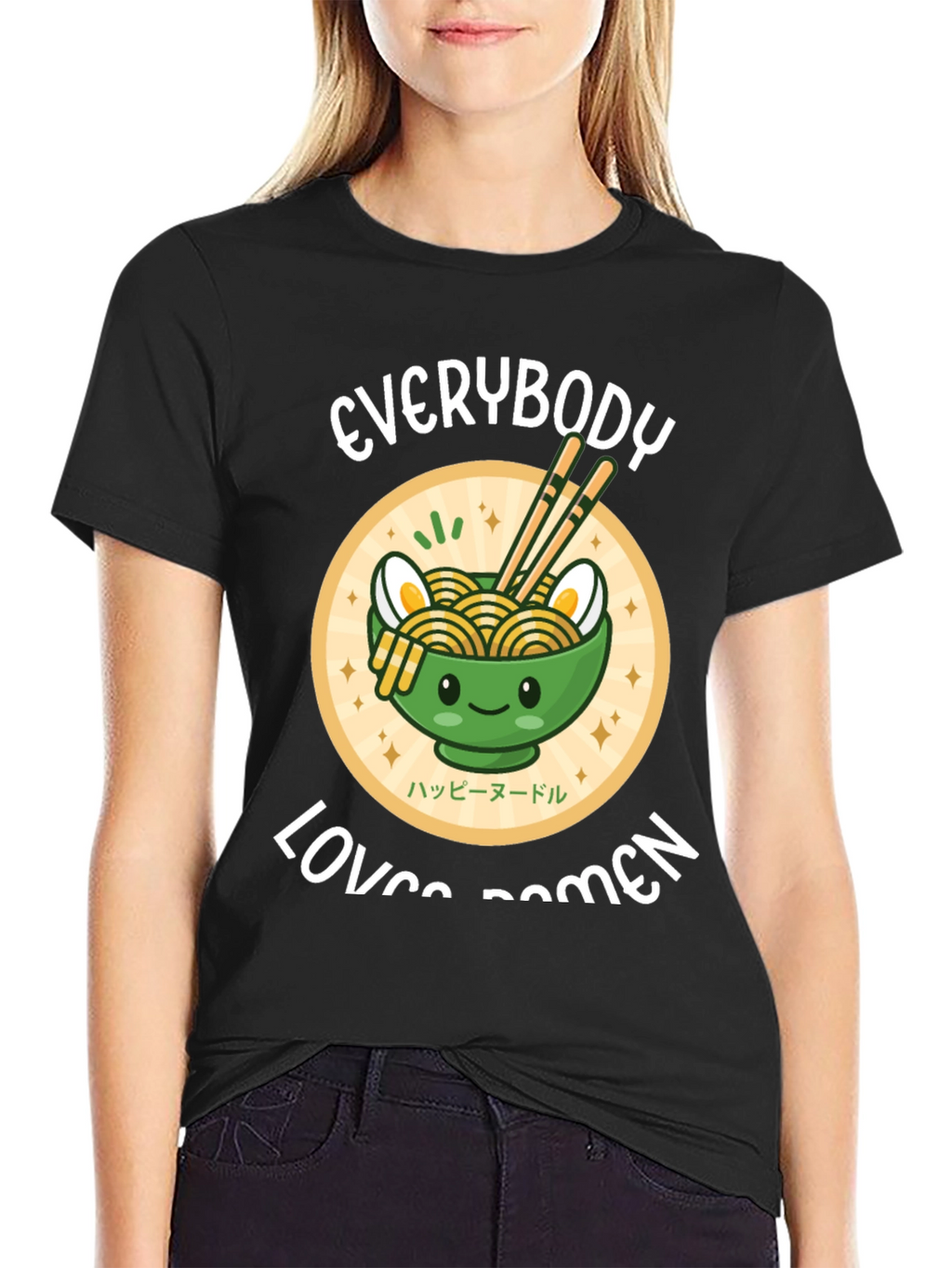 Everybody Loves Ramen Black T-Shirt