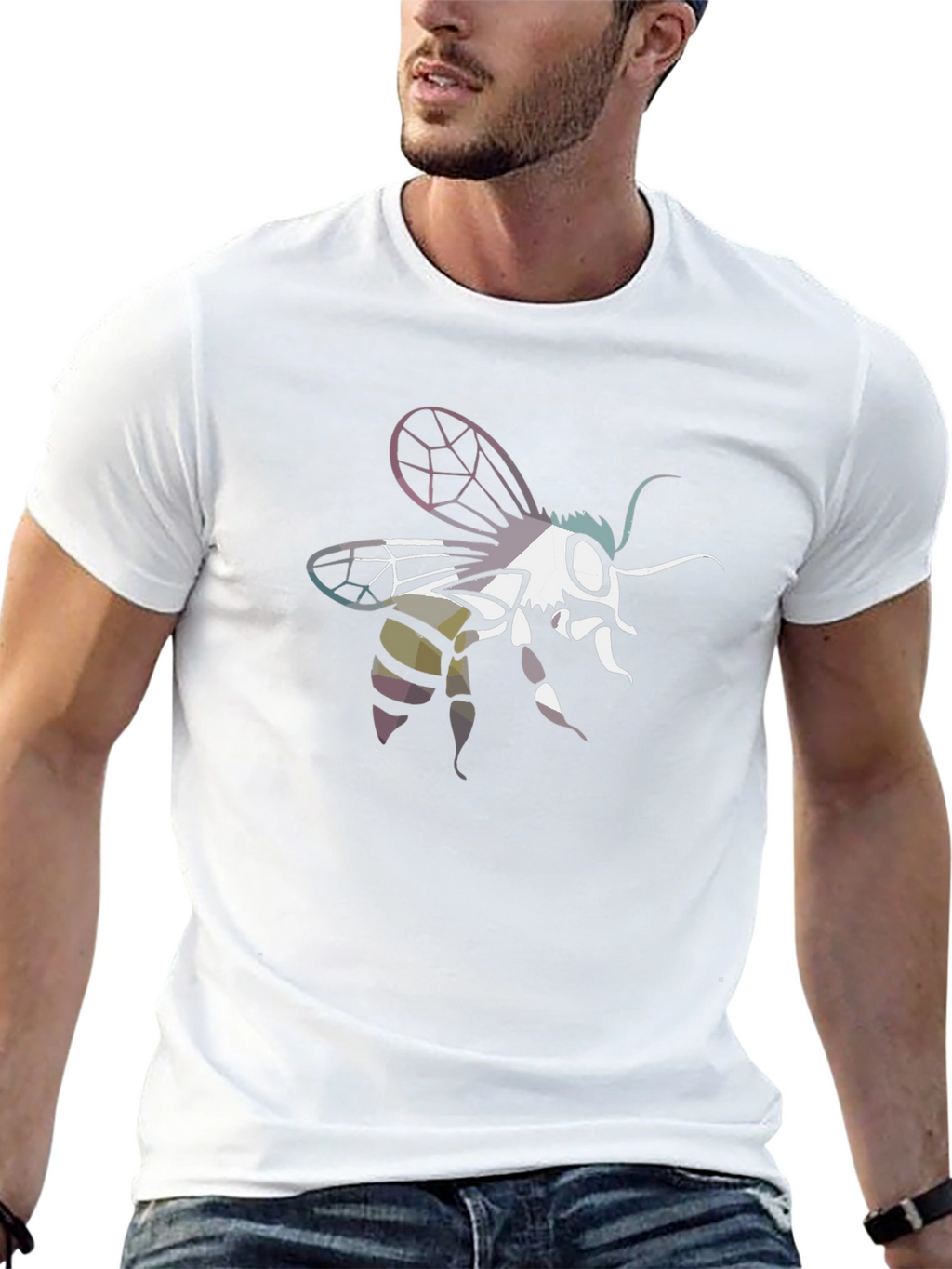 Bee Graphic Tee - Black Cotton Blend