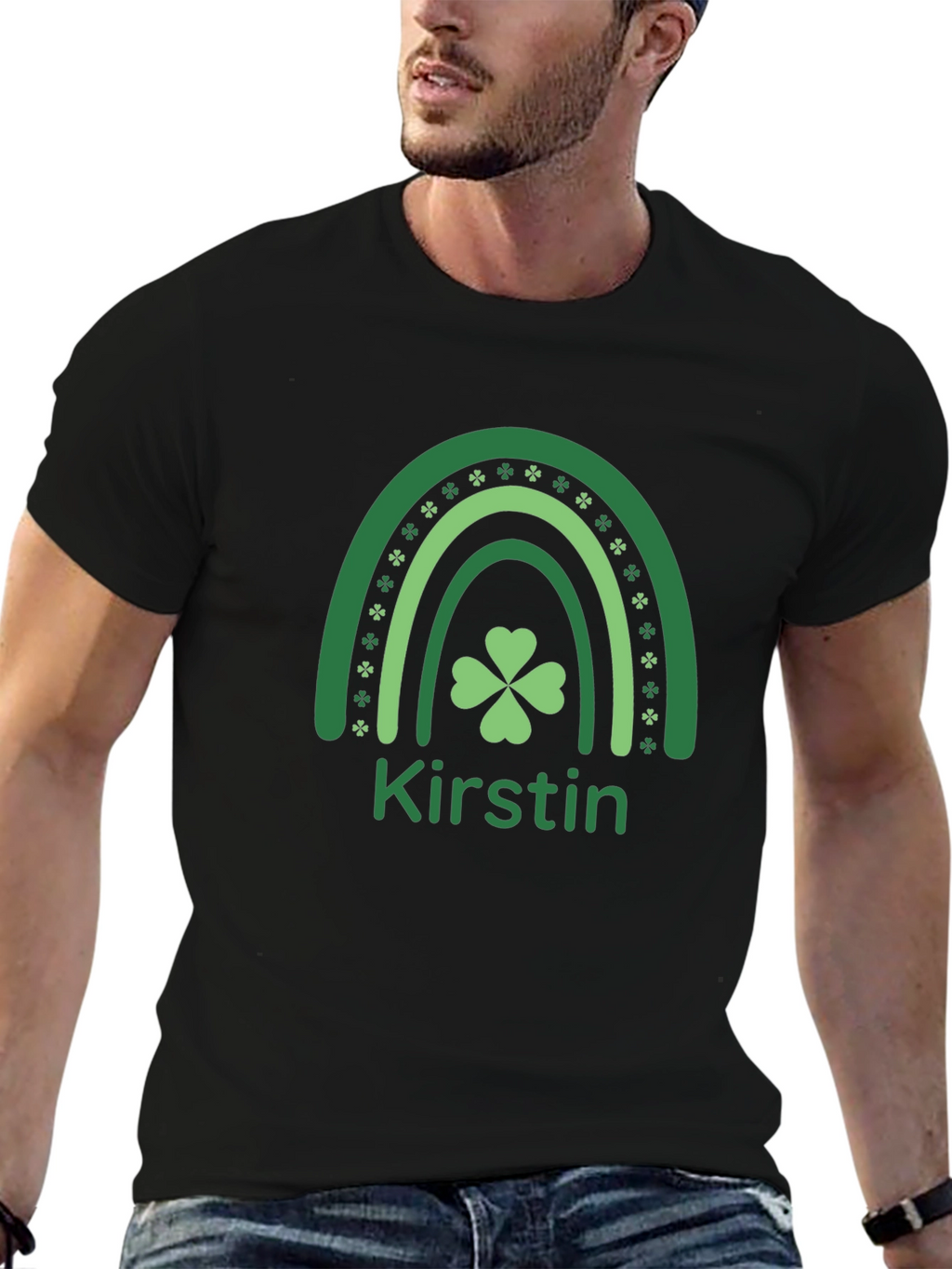 Kirstin St. Patricks Day Rainbow Shamrock T-Shirt