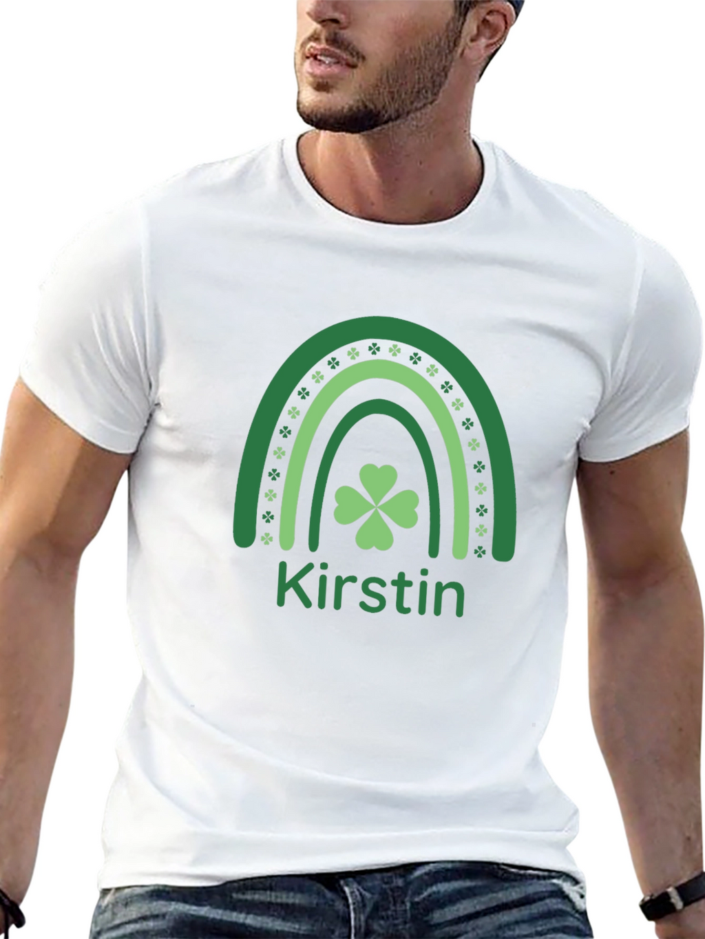 Kirstin St. Patricks Day Rainbow Shamrock T-Shirt