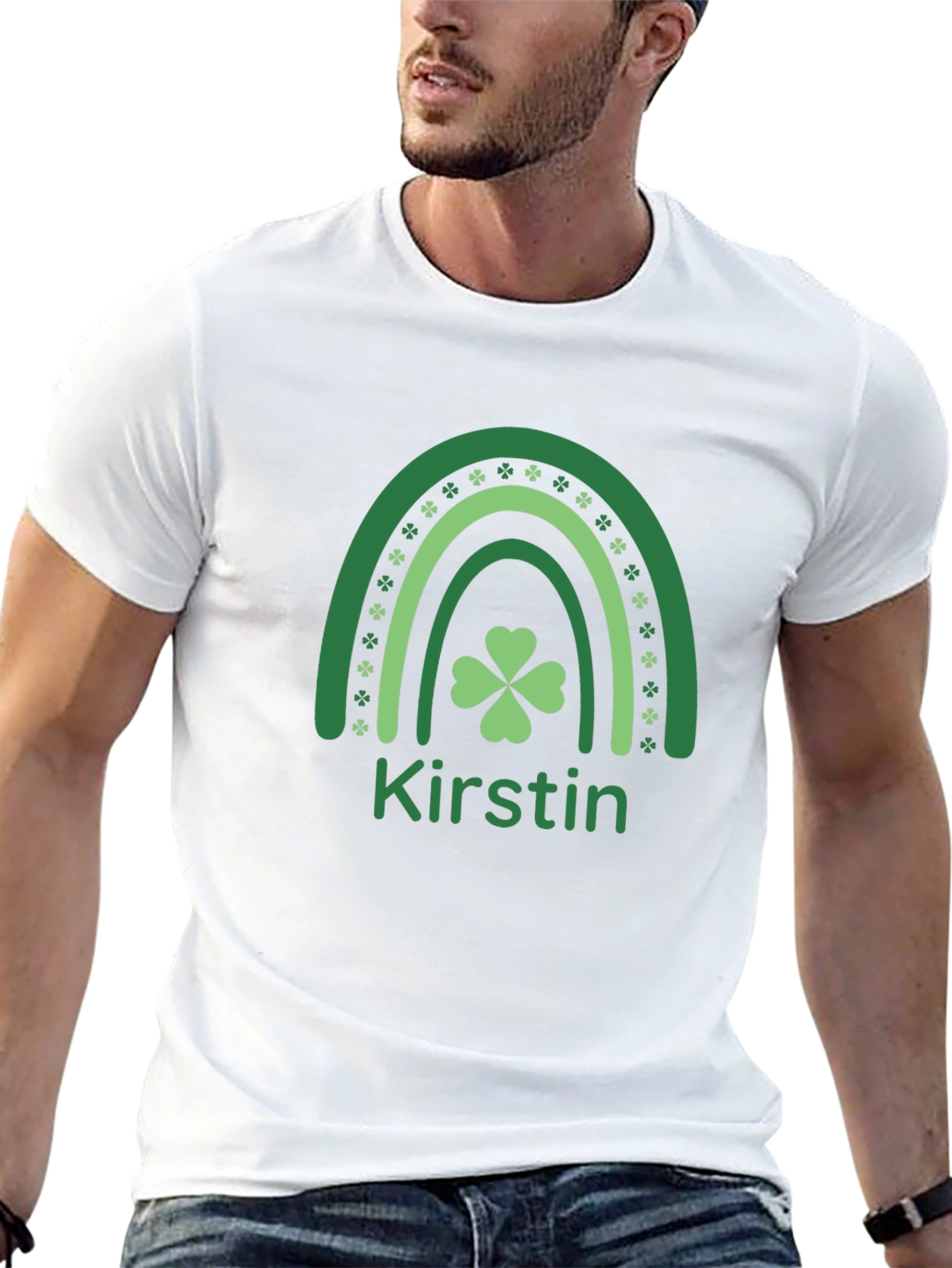 Kirstin St. Patricks Day Rainbow Shamrock T-Shirt