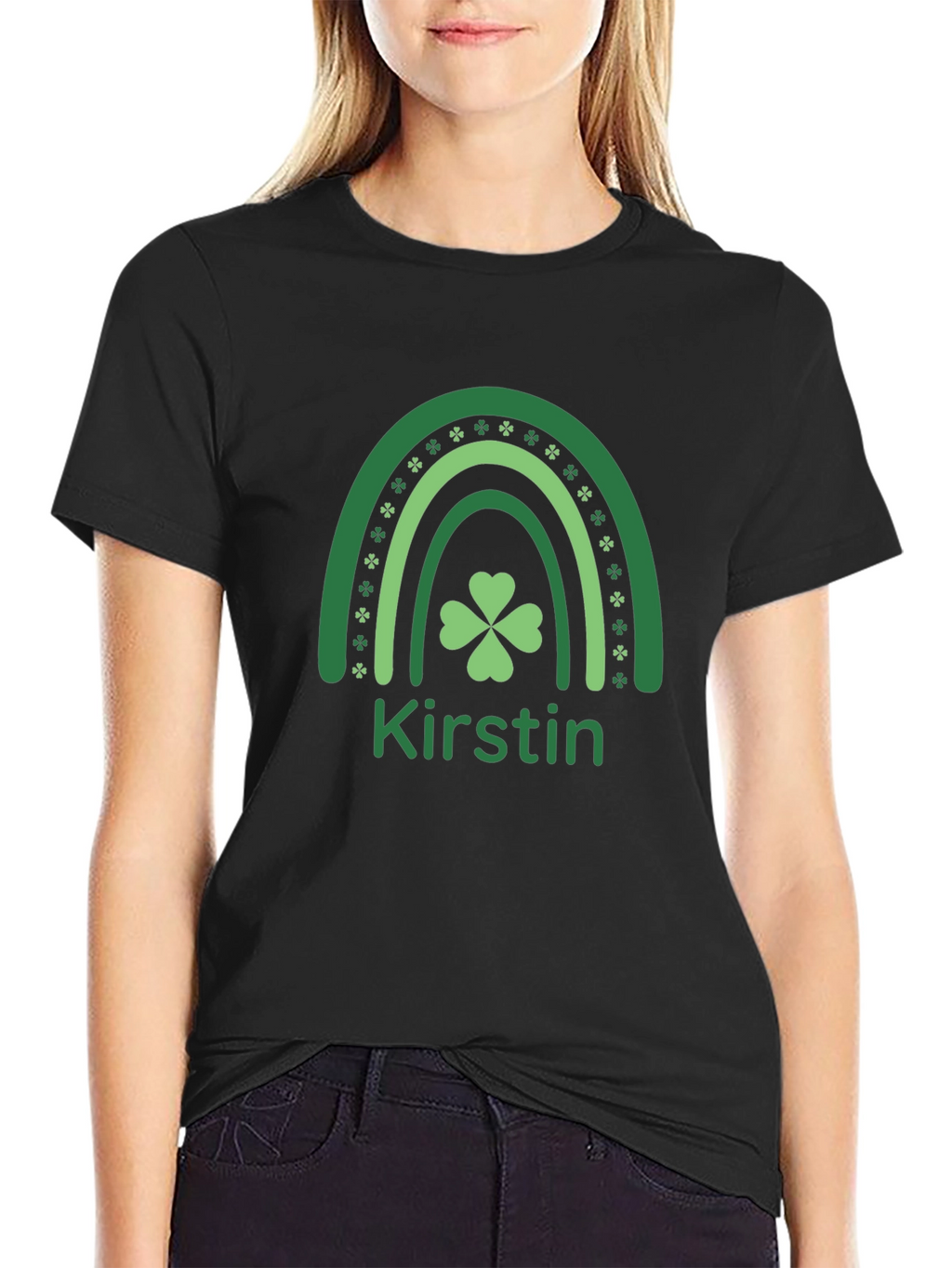 Kirstin St. Patricks Day Rainbow Shamrock T-Shirt