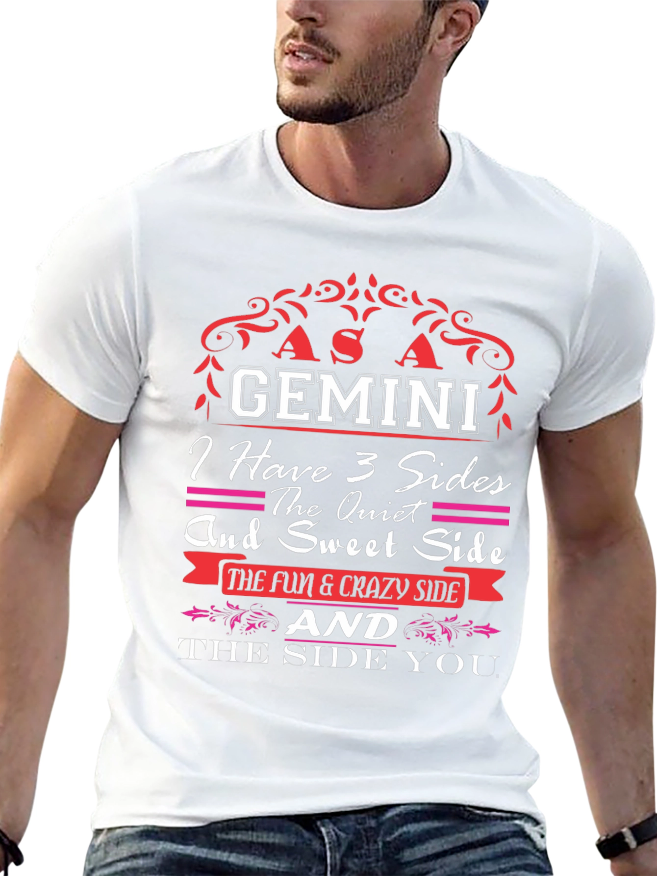 Gemini Zodiac T-Shirt - 3 Sides