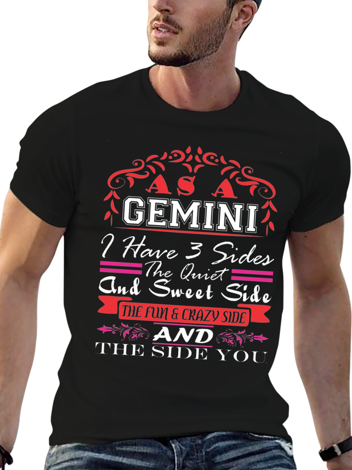 Gemini Zodiac T-Shirt - 3 Sides