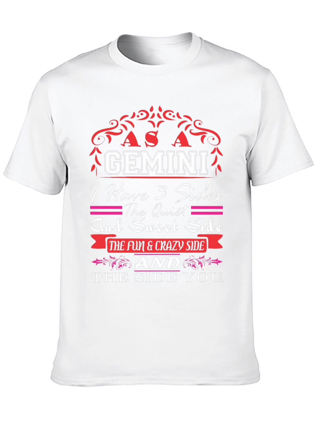 Gemini Zodiac T-Shirt - 3 Sides