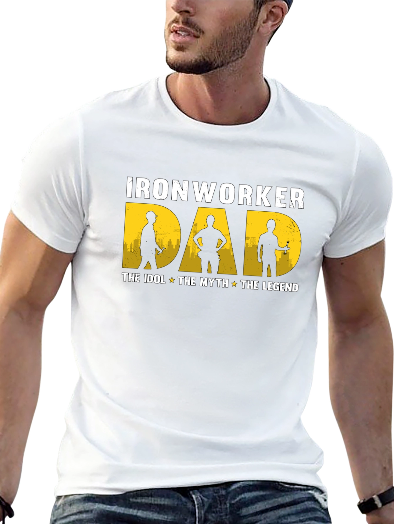 Ironworker Dad: Idol Myth Legend - Black T-Shirt