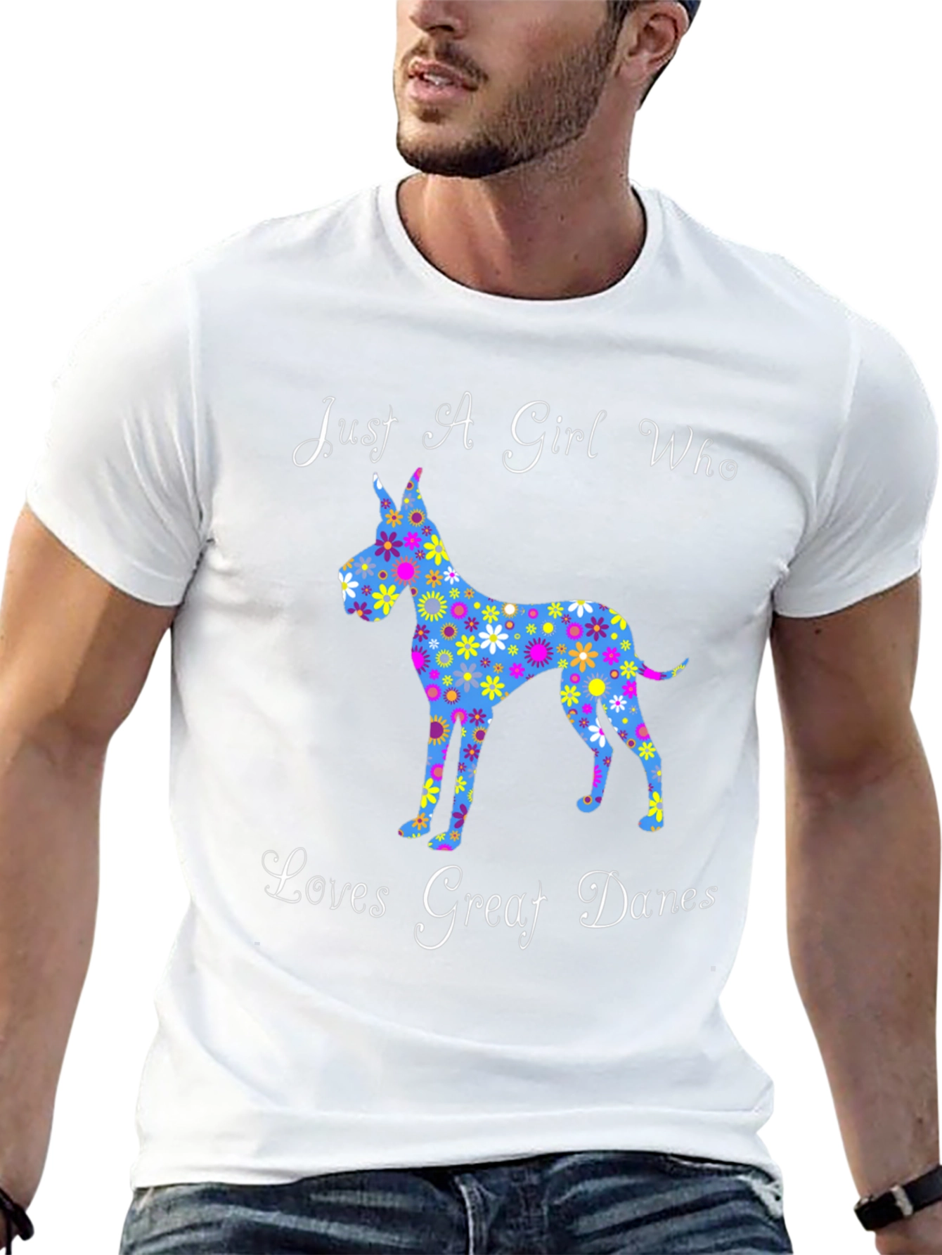 Floral Great Dane Lover T-Shirt