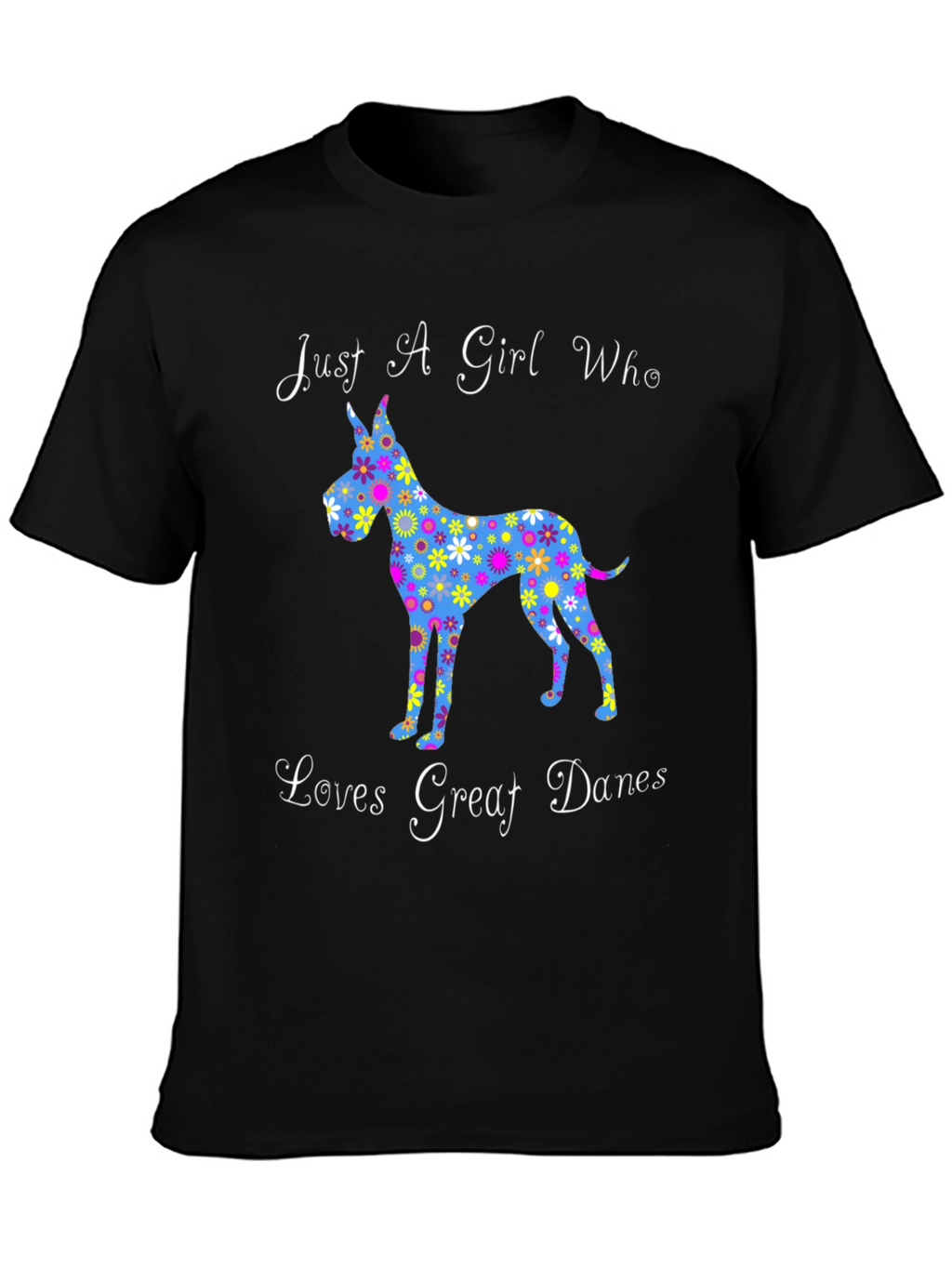 Floral Great Dane Lover T-Shirt