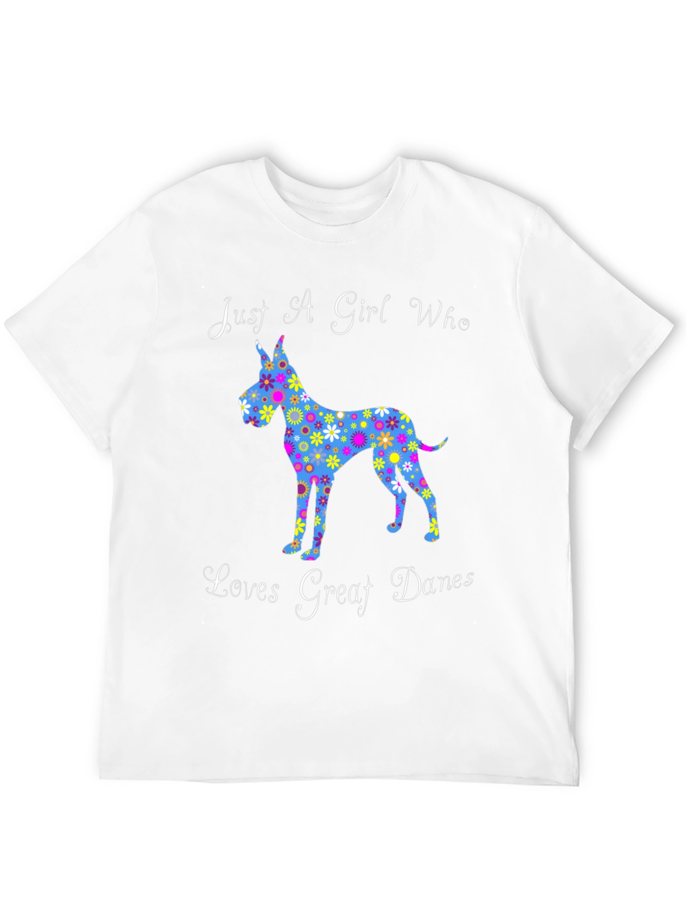 Floral Great Dane Lover T-Shirt