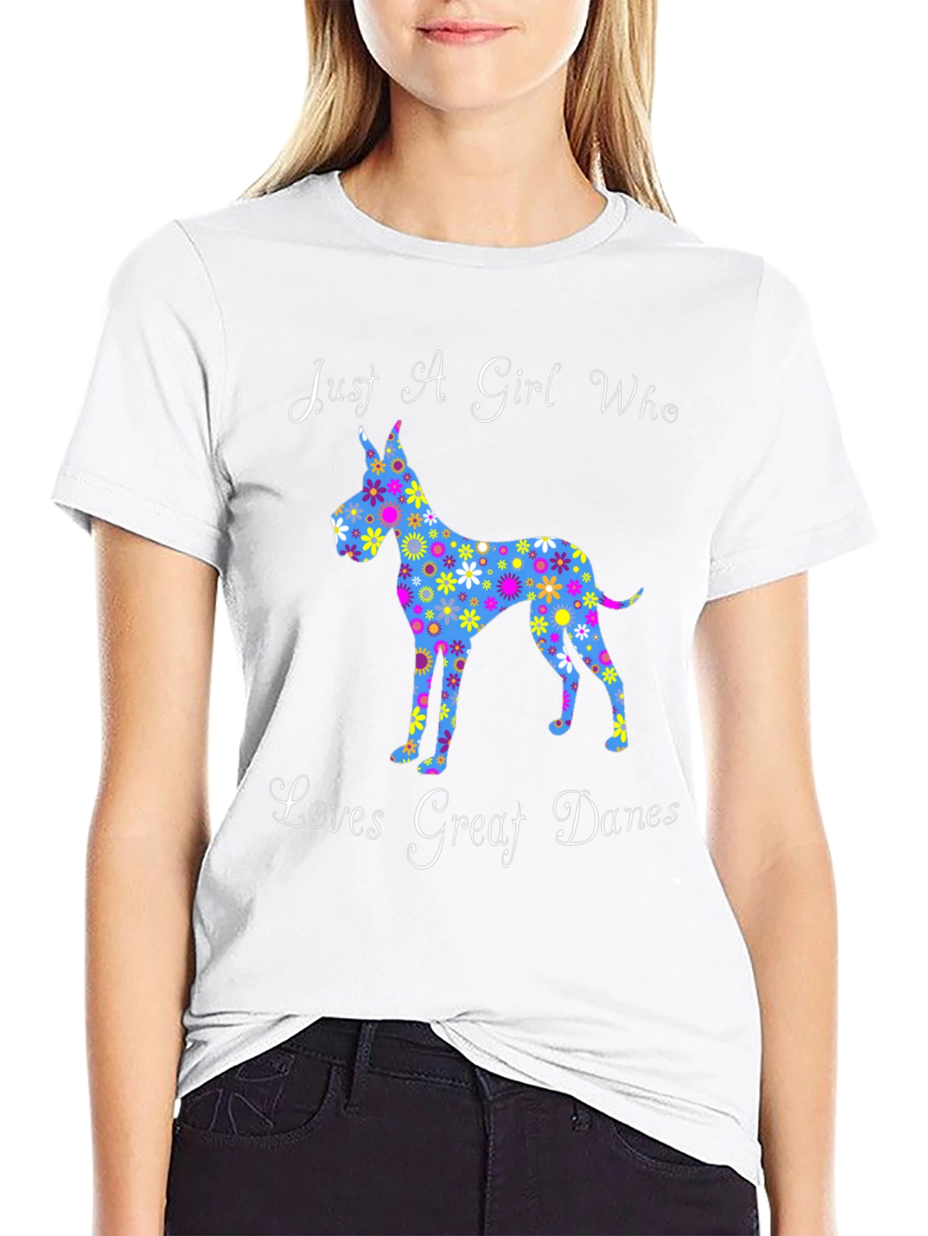 Floral Great Dane Lover T-Shirt
