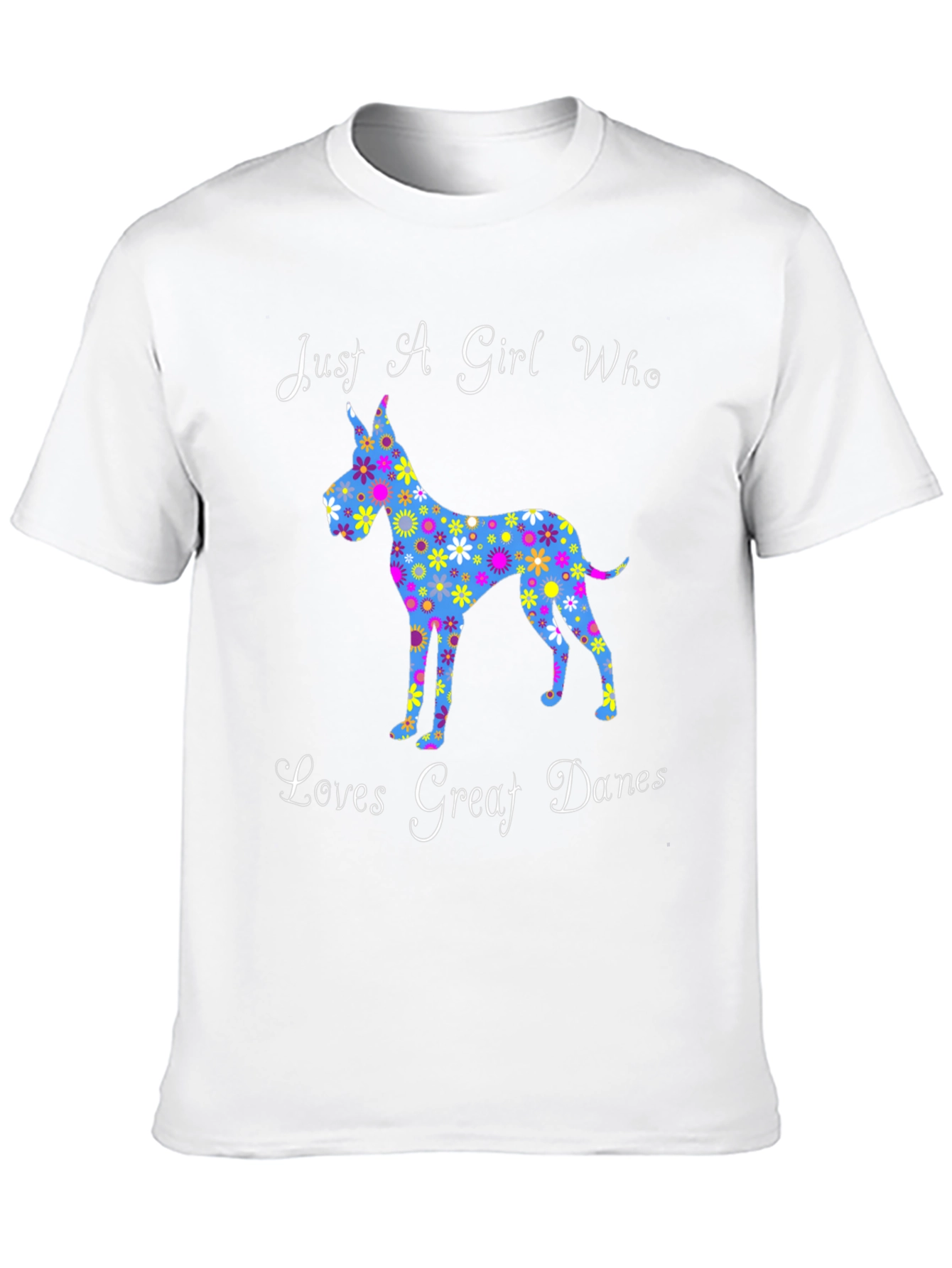 Floral Great Dane Lover T-Shirt