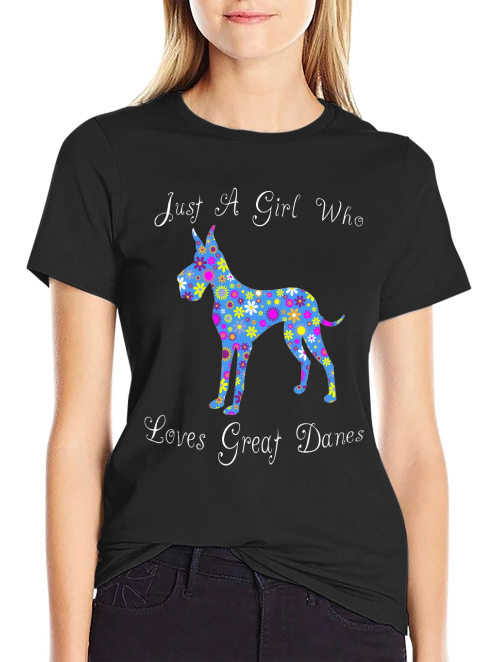 Floral Great Dane Lover T-Shirt