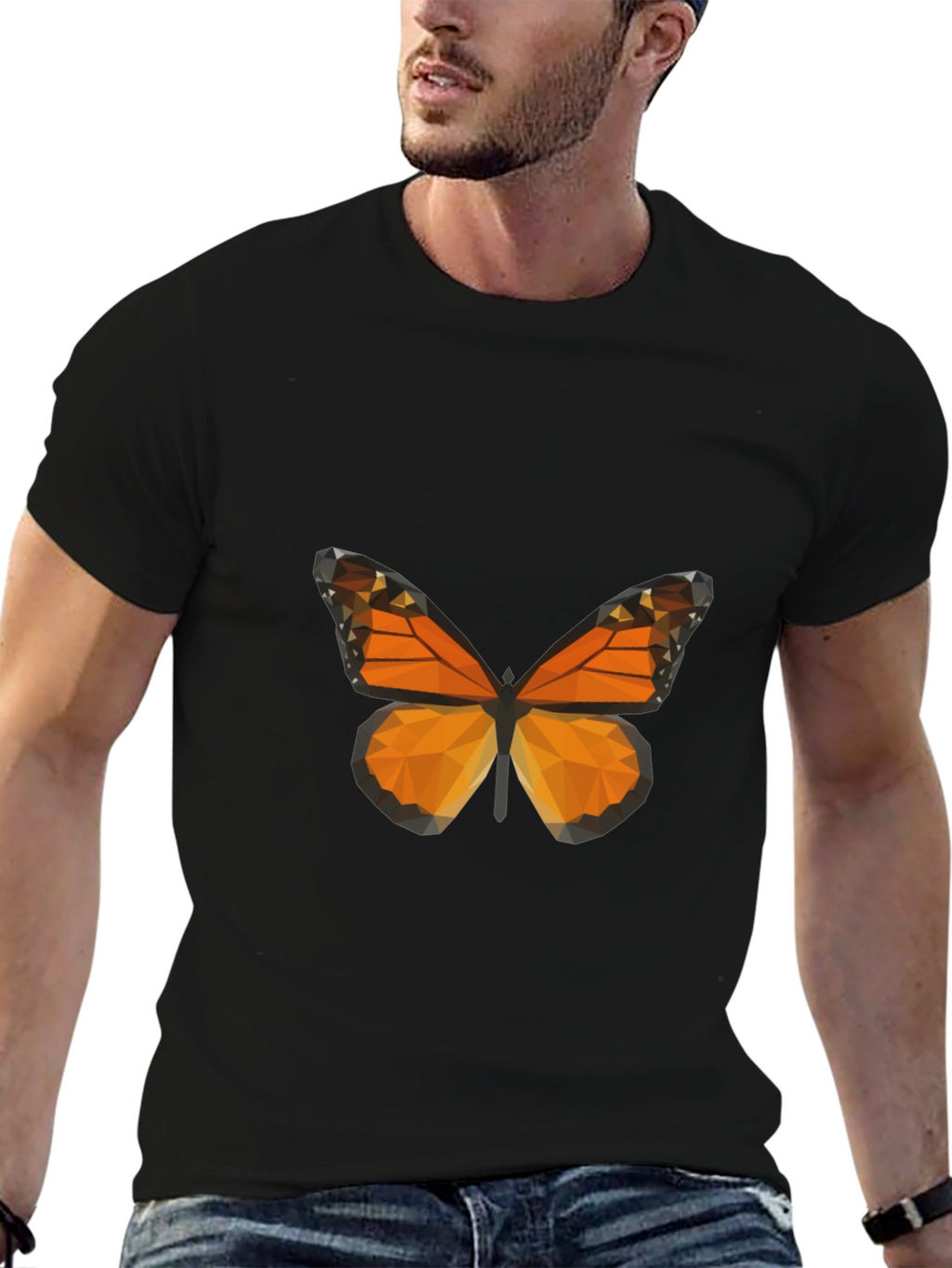 Geometric Butterfly Graphic Tee - Modern Casual Style