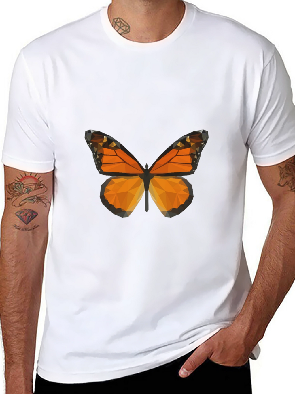 Geometric Butterfly Graphic Tee - Modern Casual Style