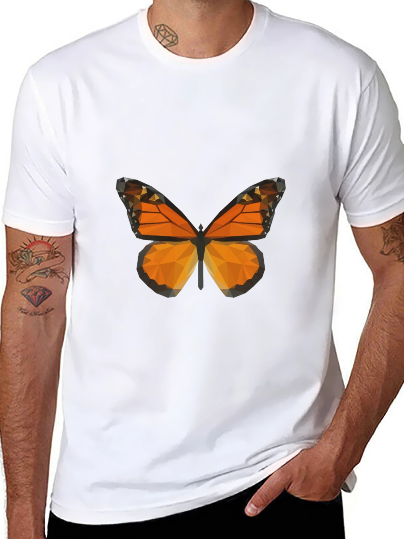 Geometric Butterfly Graphic Tee - Modern Casual Style