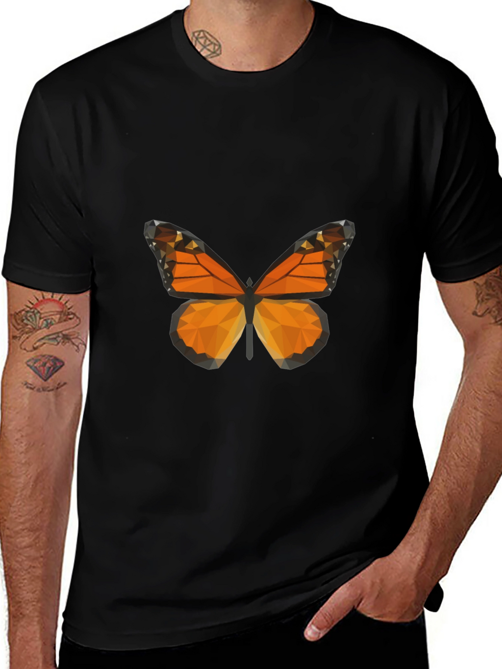 Geometric Butterfly Graphic Tee - Modern Casual Style