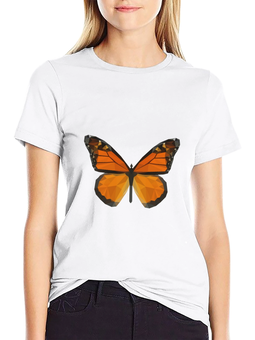 Geometric Butterfly Graphic Tee - Modern Casual Style