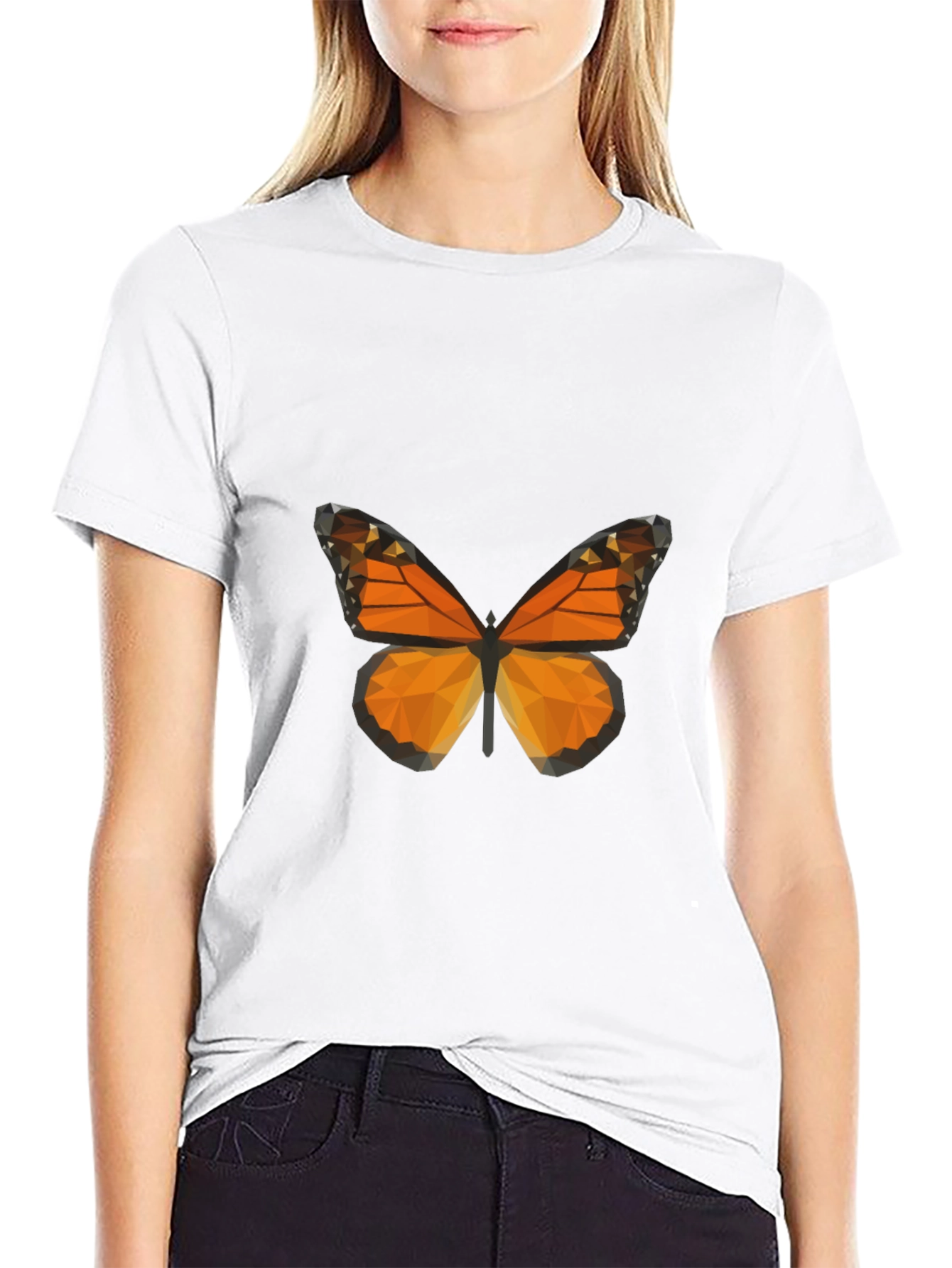 Geometric Butterfly Graphic Tee - Modern Casual Style