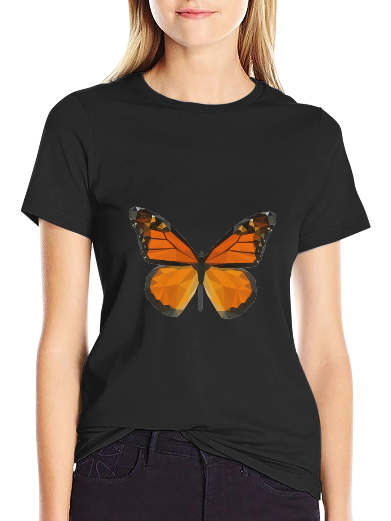Geometric Butterfly Graphic Tee - Modern Casual Style