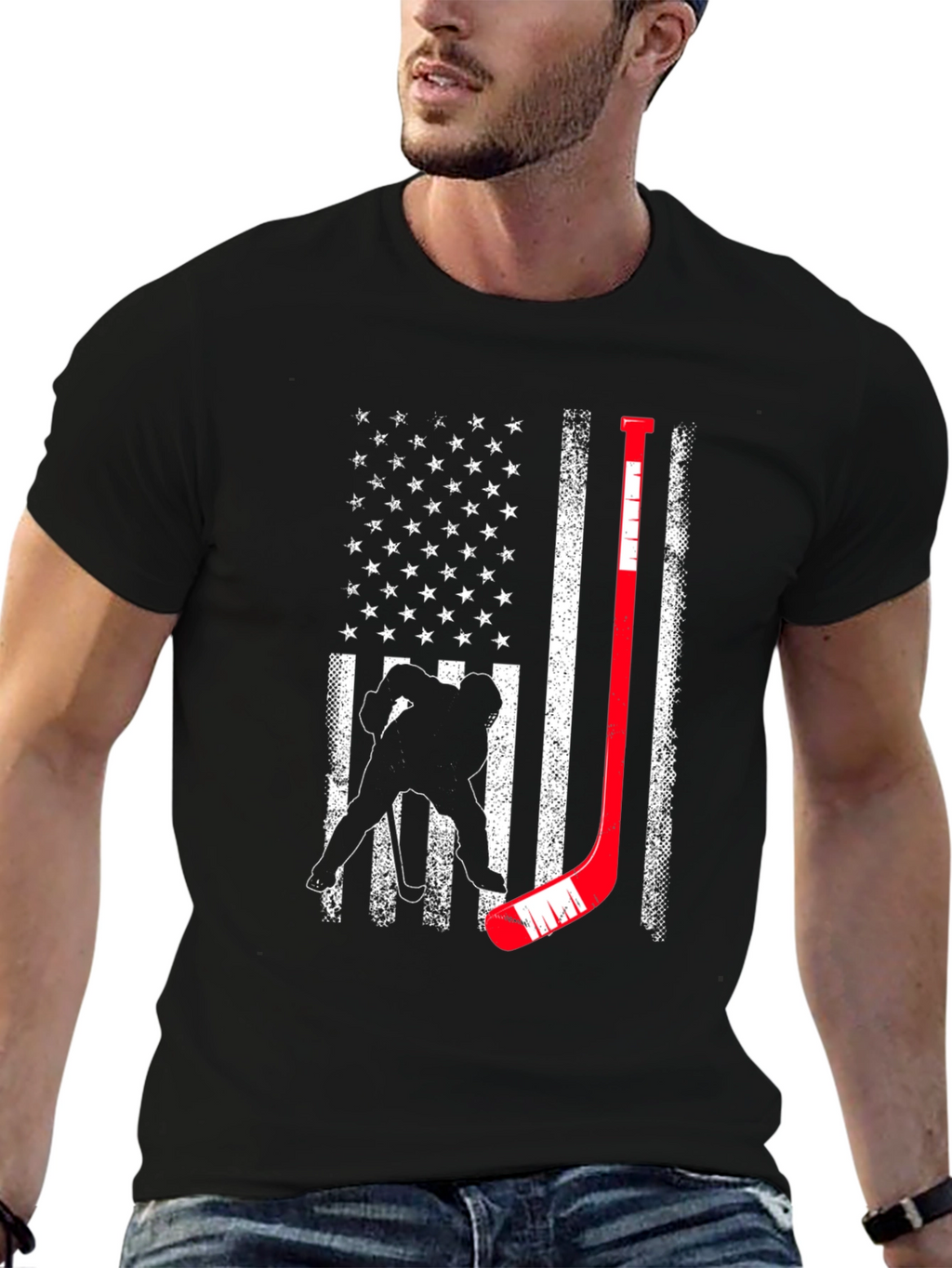 Hockey USA Flag Graphic Tee