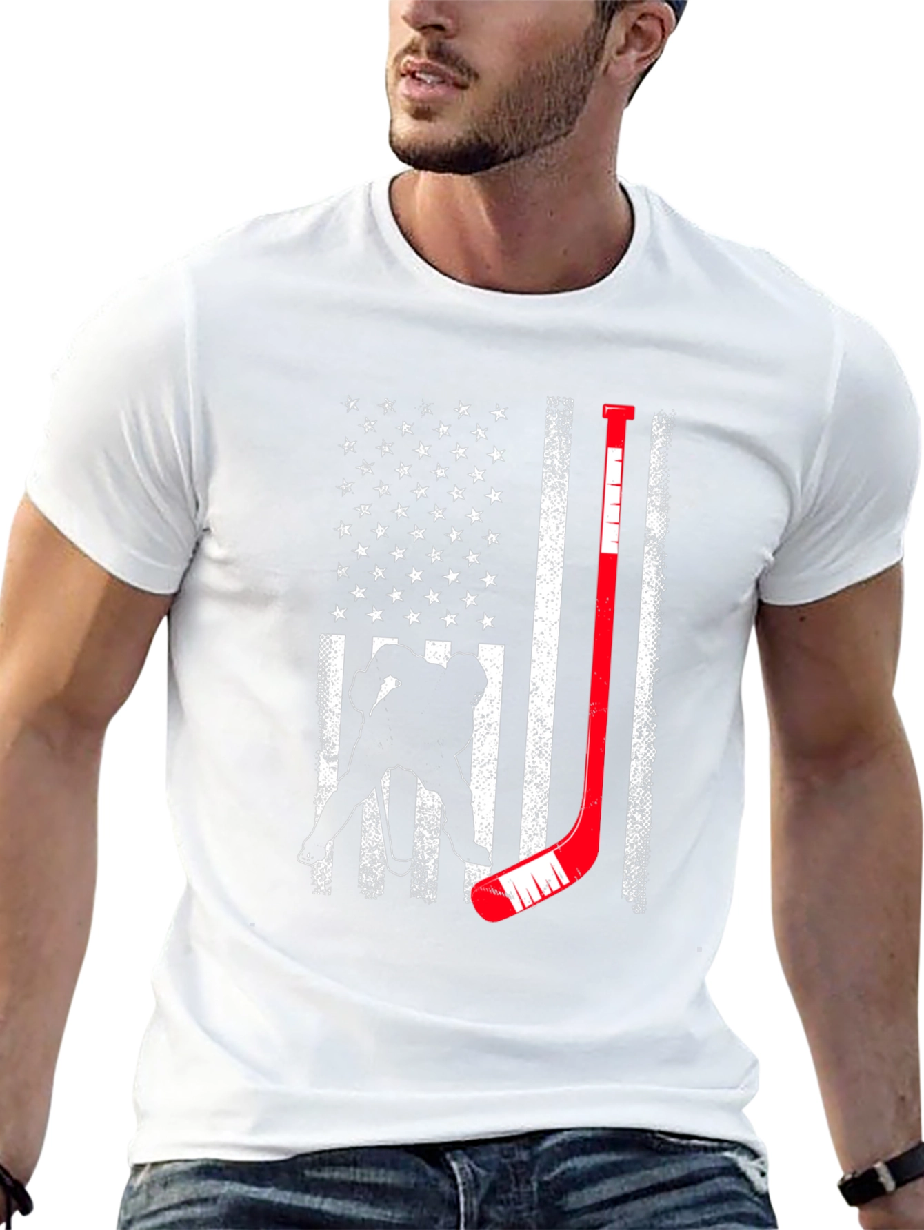 Hockey USA Flag Graphic Tee