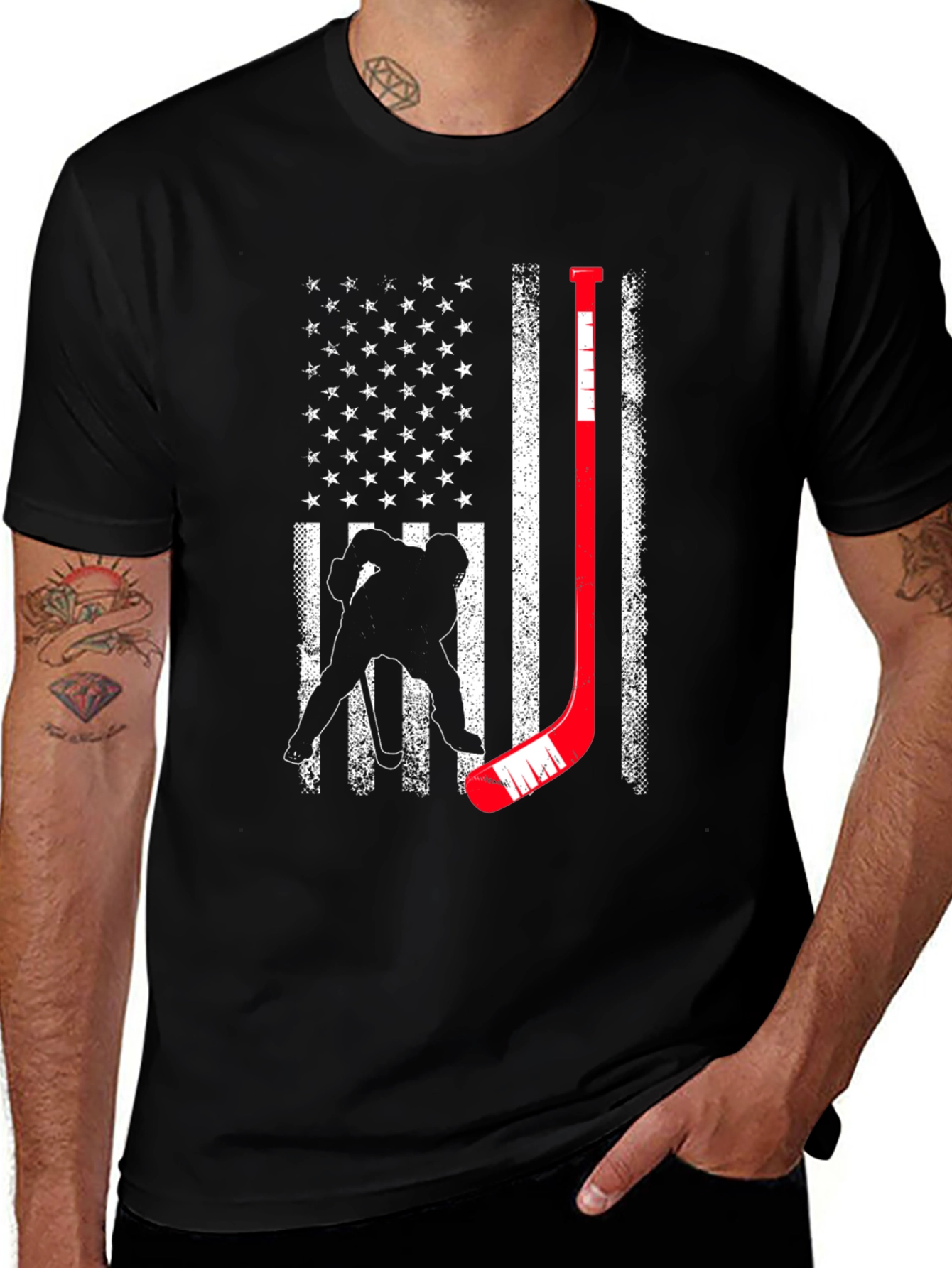 Hockey USA Flag Graphic Tee