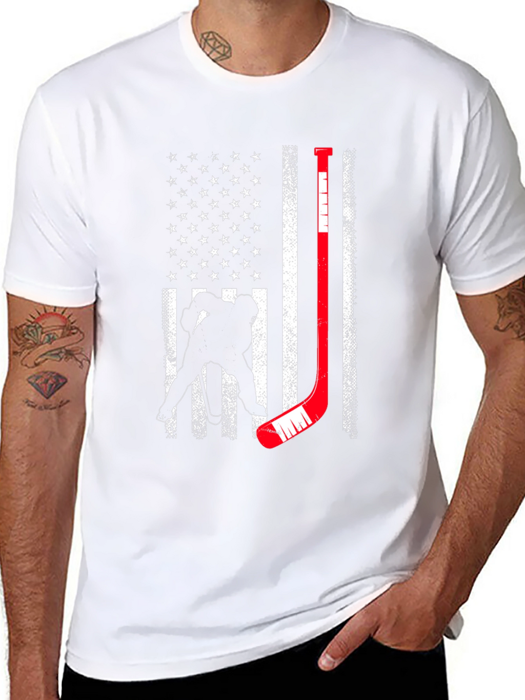 Hockey USA Flag Graphic Tee