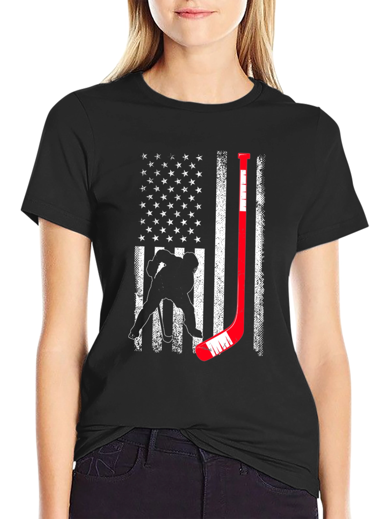 Hockey USA Flag Graphic Tee