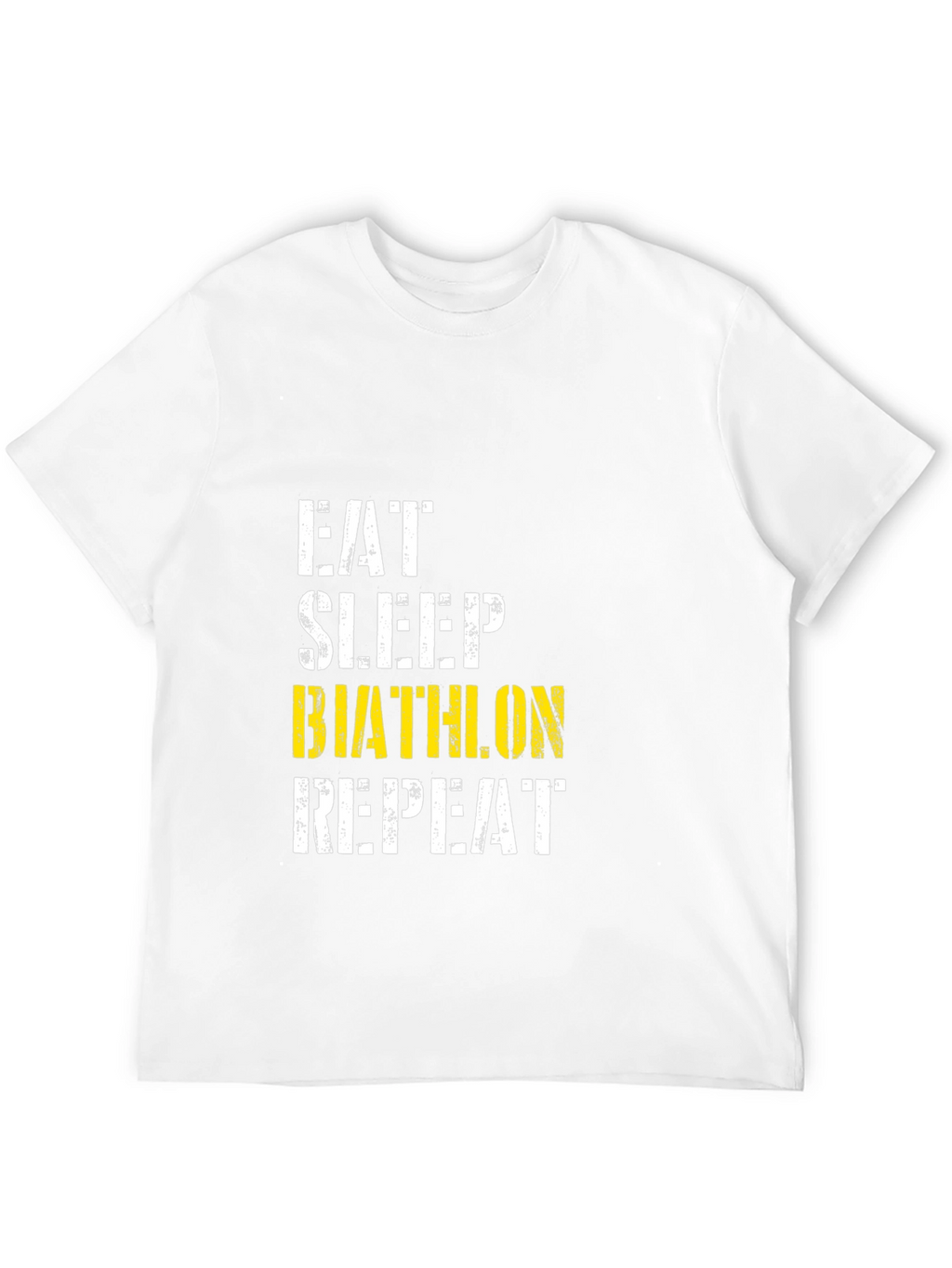 Eat Sleep Biathlon Repeat Black Graphic Tee