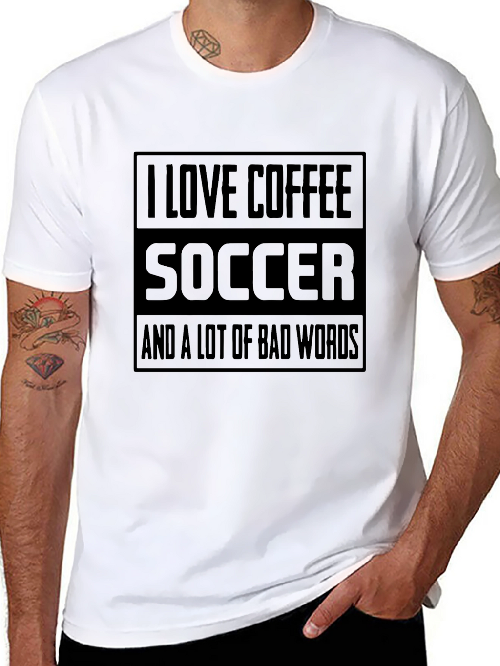 I Love Coffee Soccer & Bad Words T-Shirt