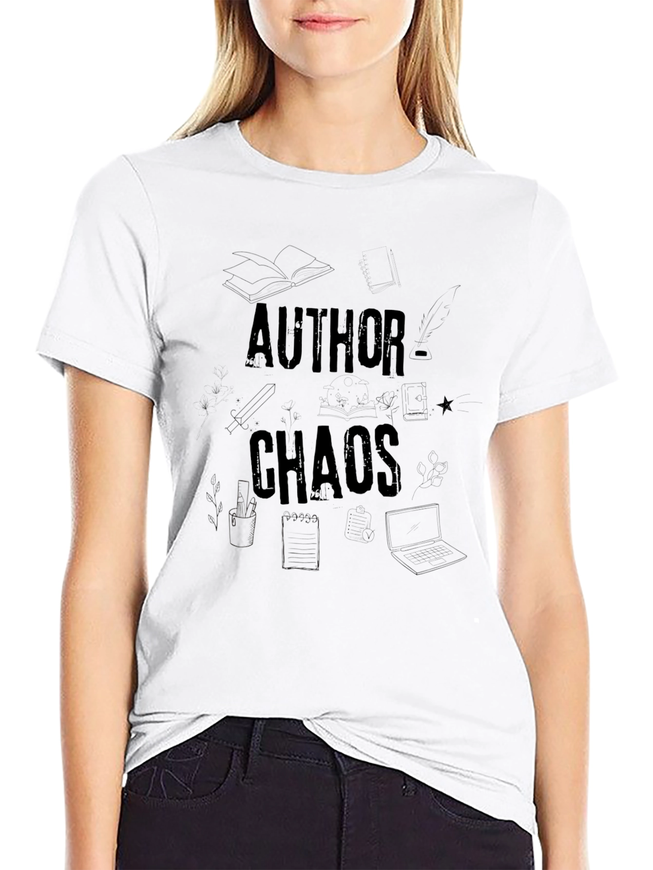 Author Chaos Black Graphic Tee