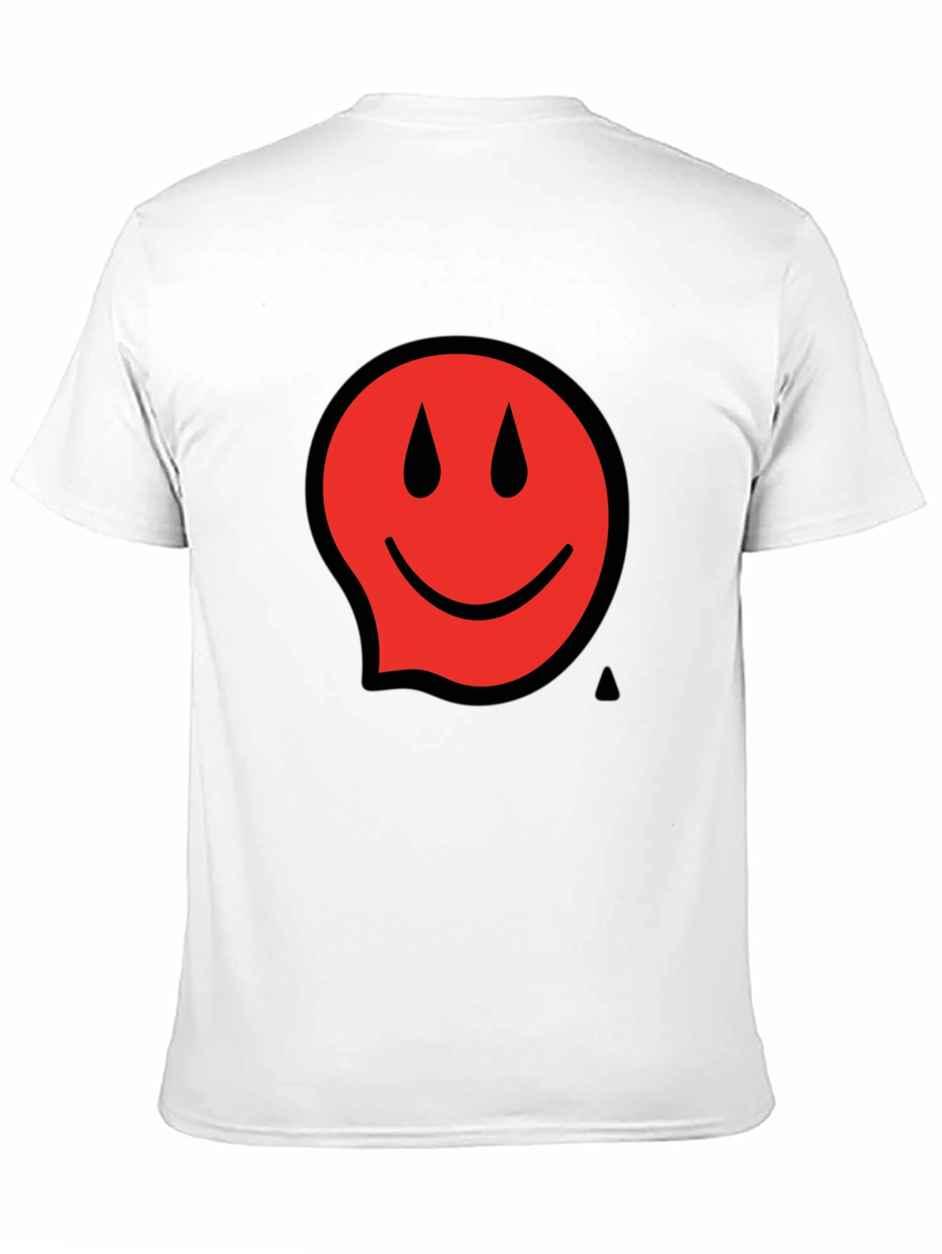 Red Smiley Face Black T-Shirt