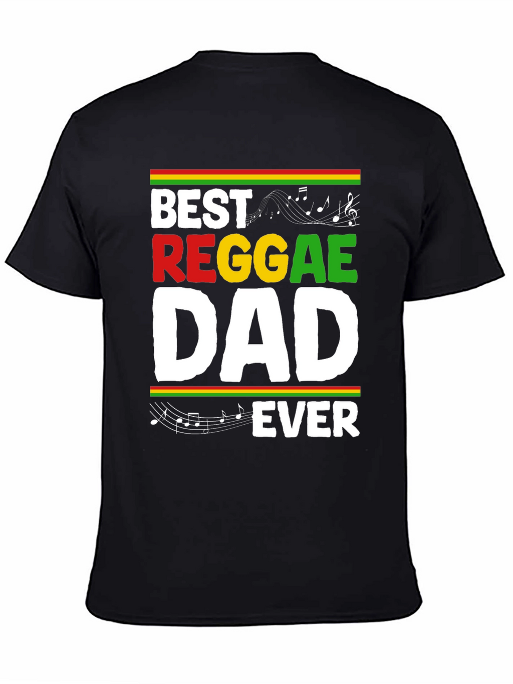 Best Reggae Dad Ever Black Graphic T-Shirt