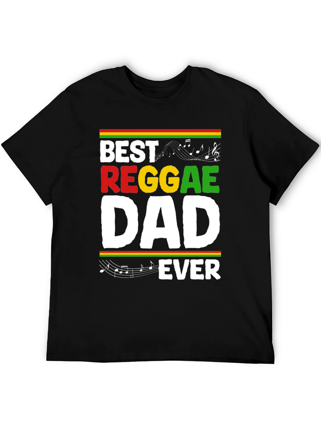 Best Reggae Dad Ever Black Graphic T-Shirt