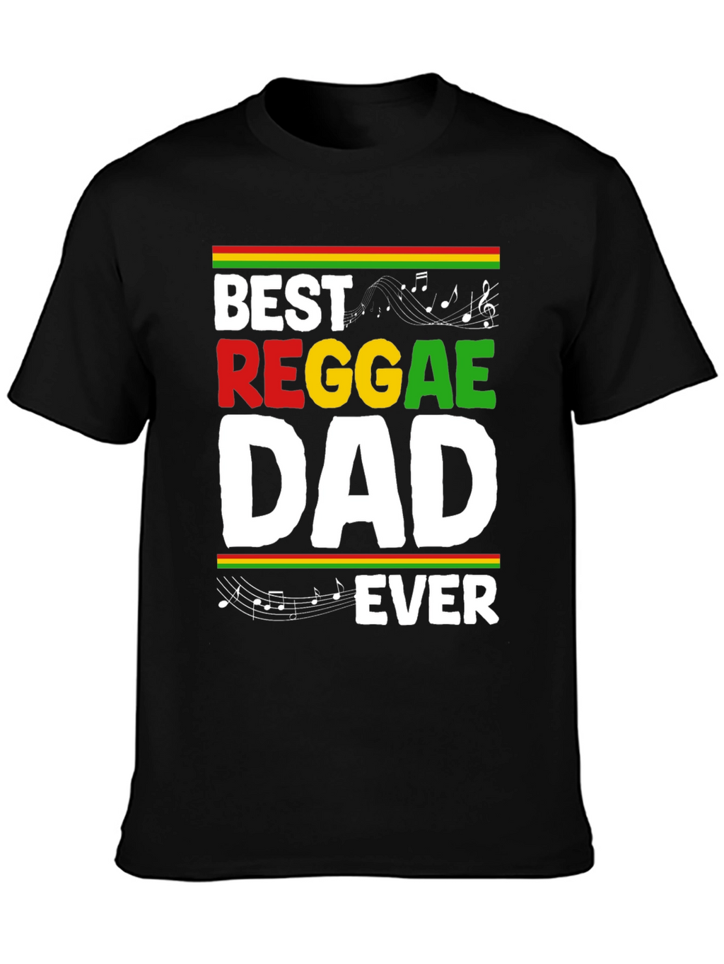 Best Reggae Dad Ever Black Graphic T-Shirt