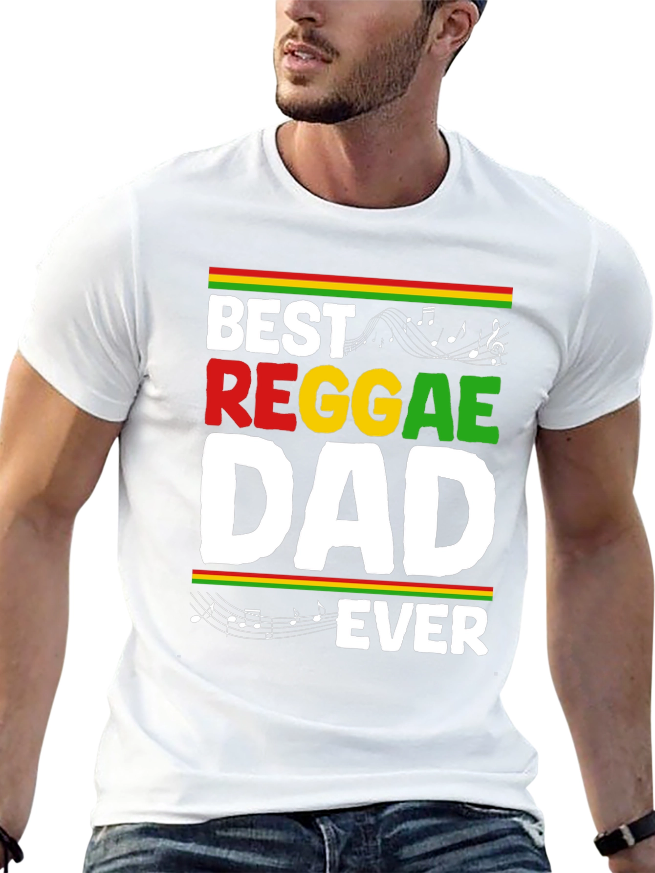 Best Reggae Dad Ever Black Graphic T-Shirt