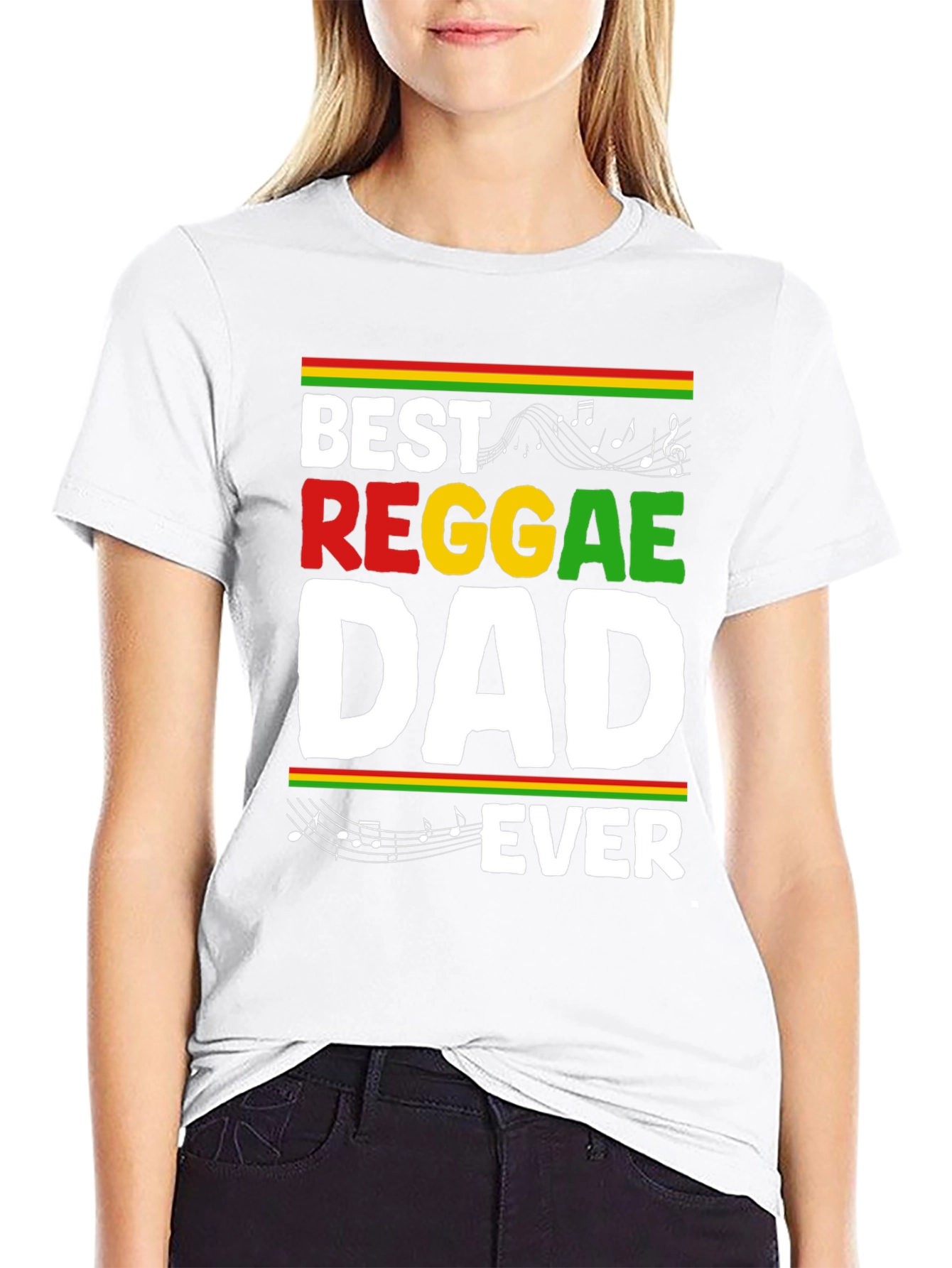 Best Reggae Dad Ever Black Graphic T-Shirt