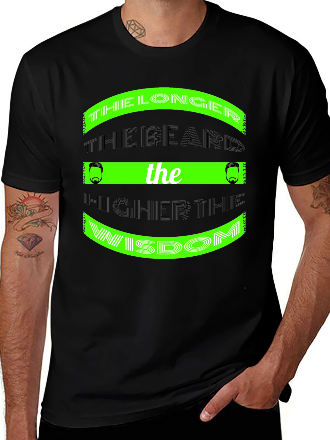 Beard Wisdom T-Shirt - Longer the Beard Higher the Wisdom