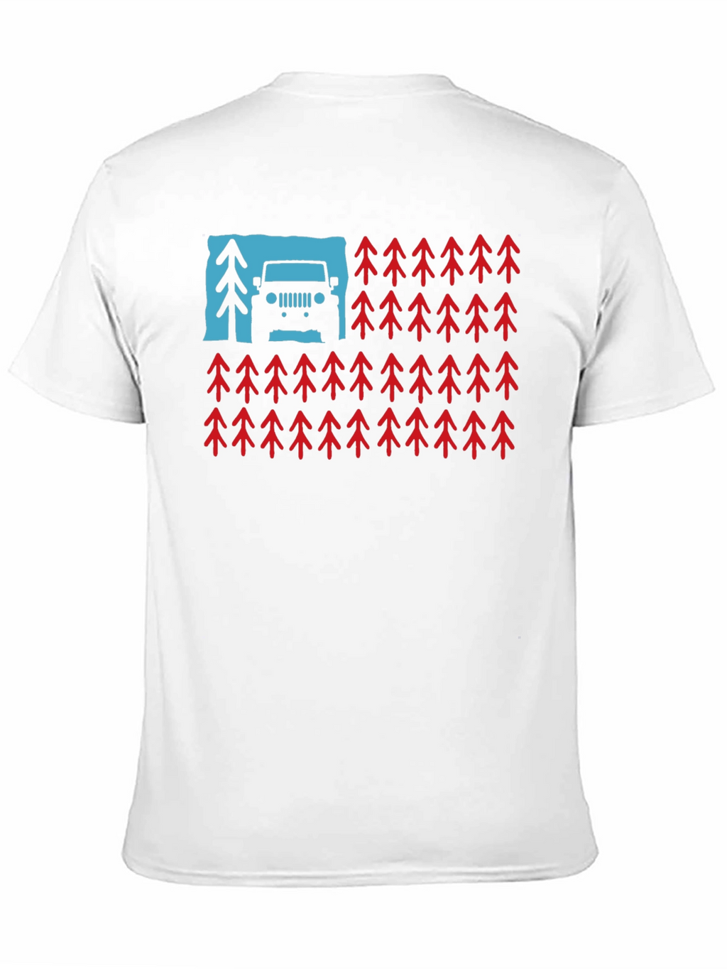 American Flag Jeep & Trees Graphic Tee