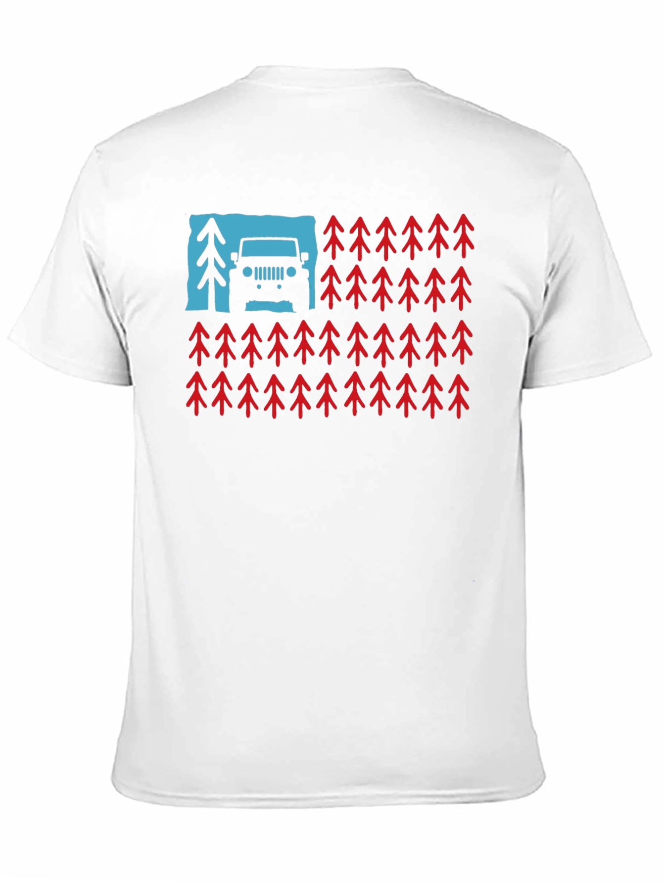 American Flag Jeep & Trees Graphic Tee