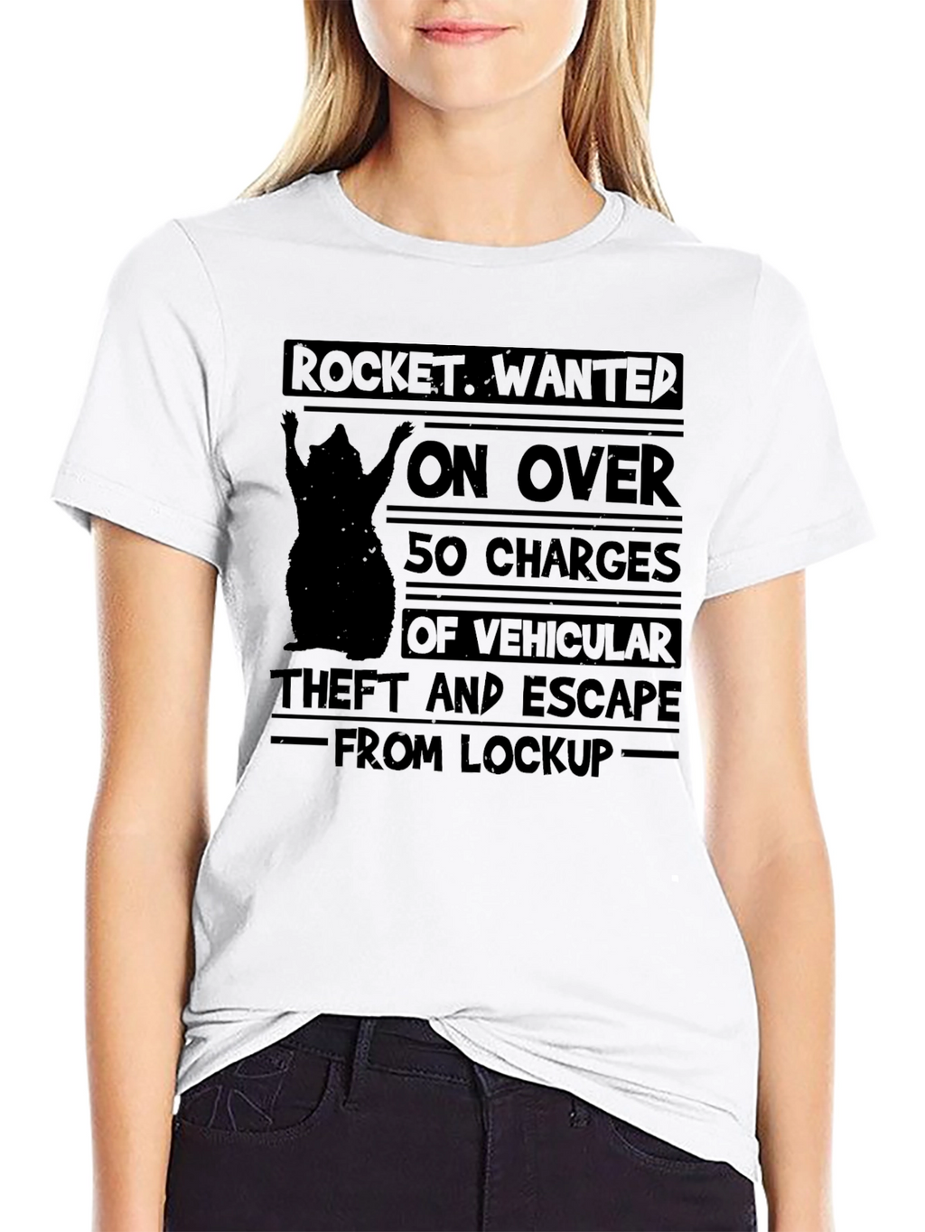 Rocket Wanted T-Shirt: Vehicular Theft & Escape