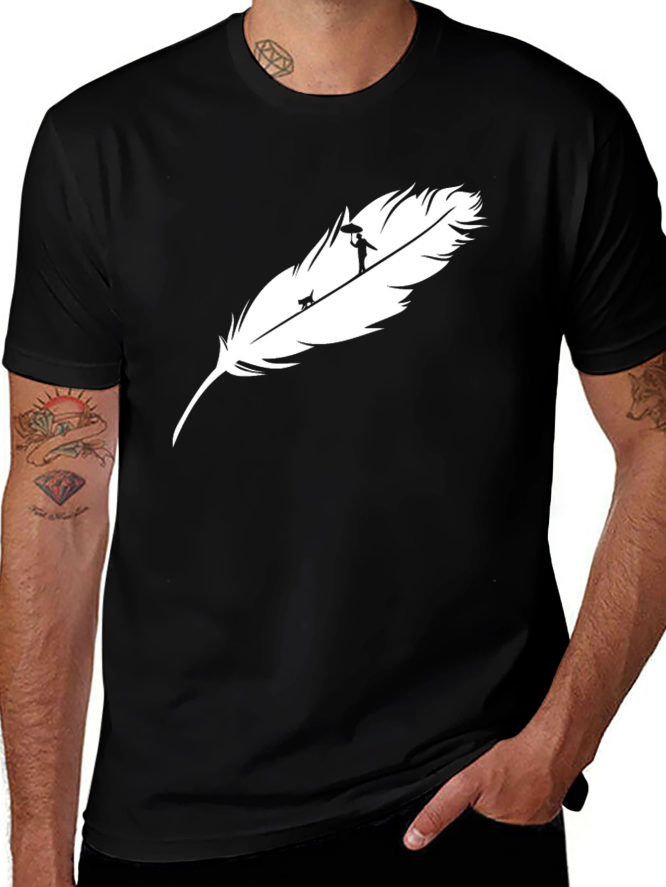 Feather Silhouette Graphic Tee