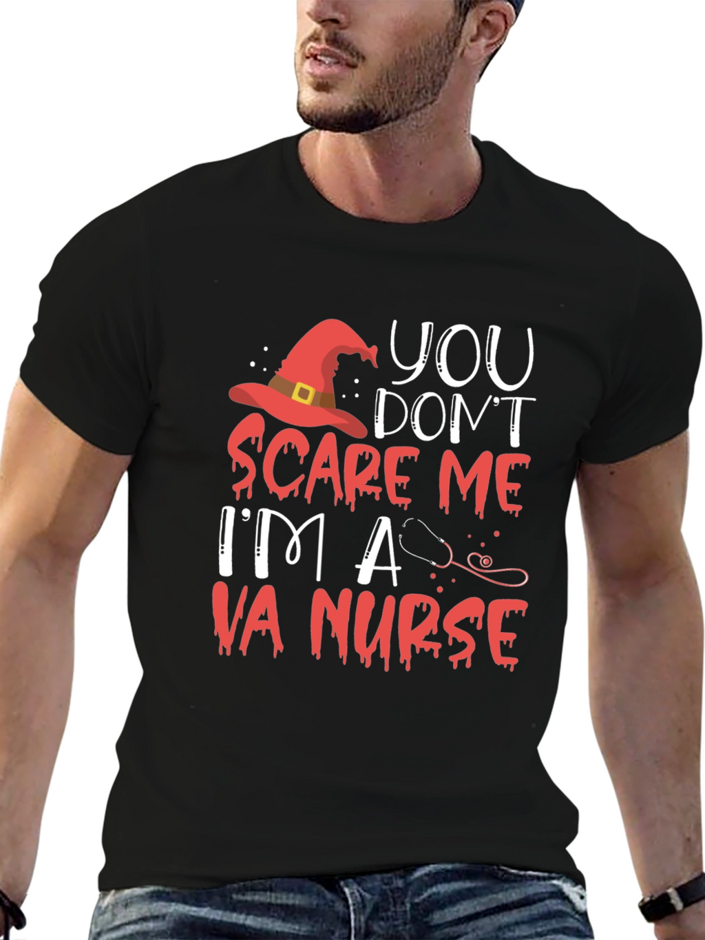 VA Nurse Halloween T-Shirt - You Dont Scare Me